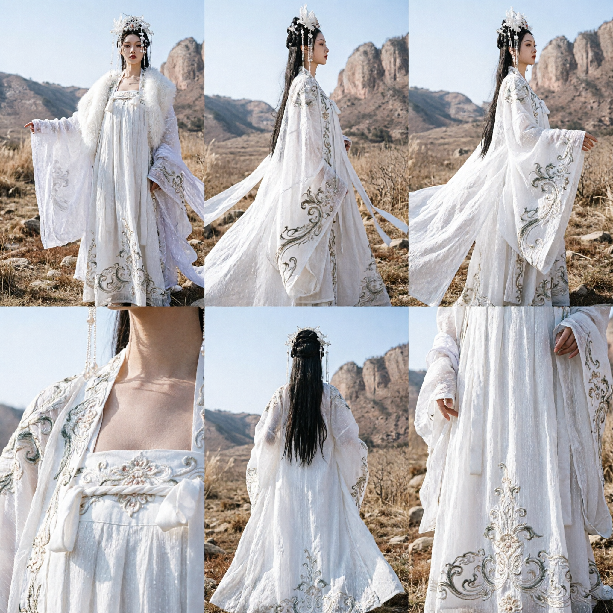 Traje Hanfu de Hada Xianxia China Blanco, Vestido de Princesa Antiguo para Cosplay y Fotografía de Mujeres - Asian Costume
