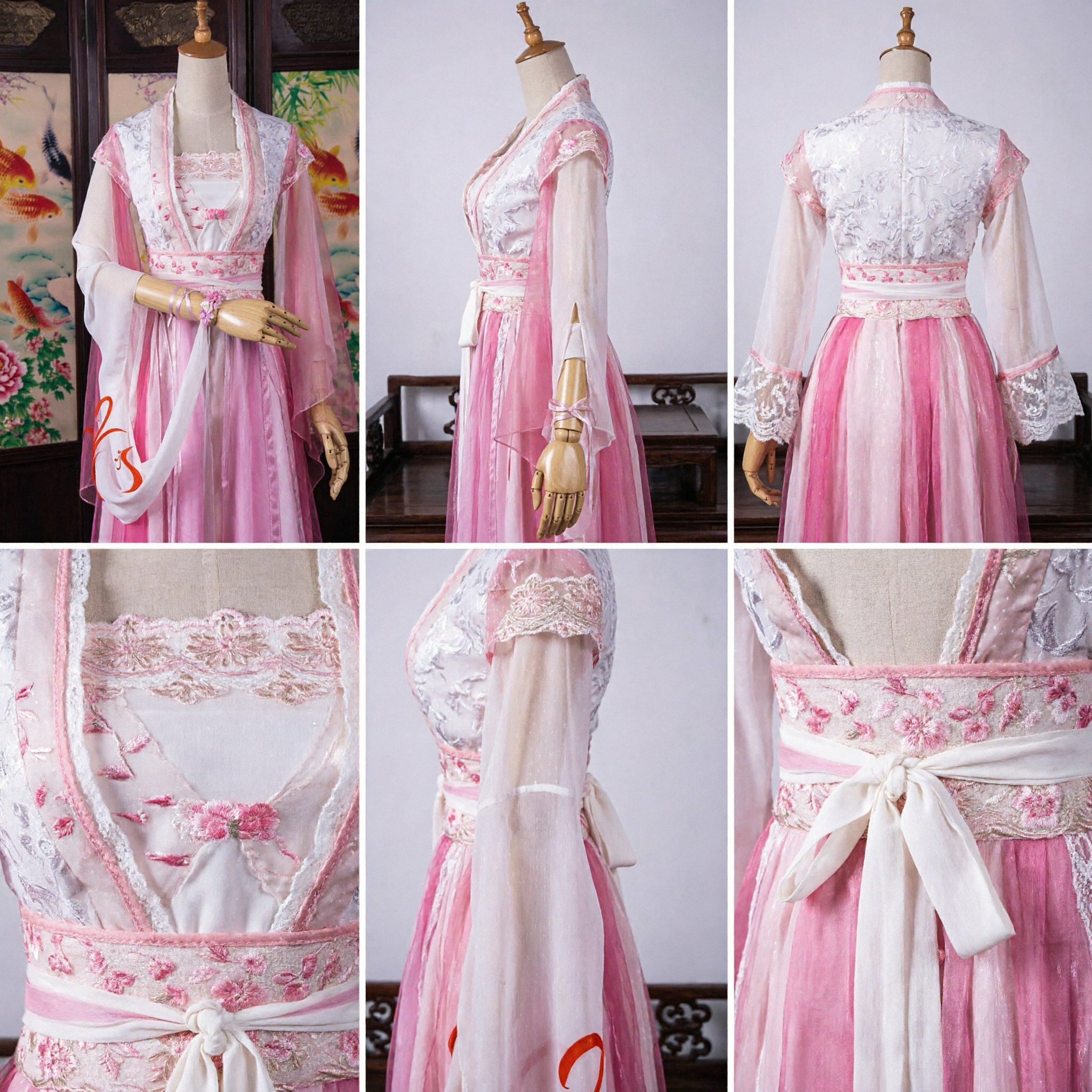 Costume Hanfu rose ancien chinois, robe de fée traditionnelle, tenue de dame du palais pour cosplay et spectacle pour femmes - Asian Costume