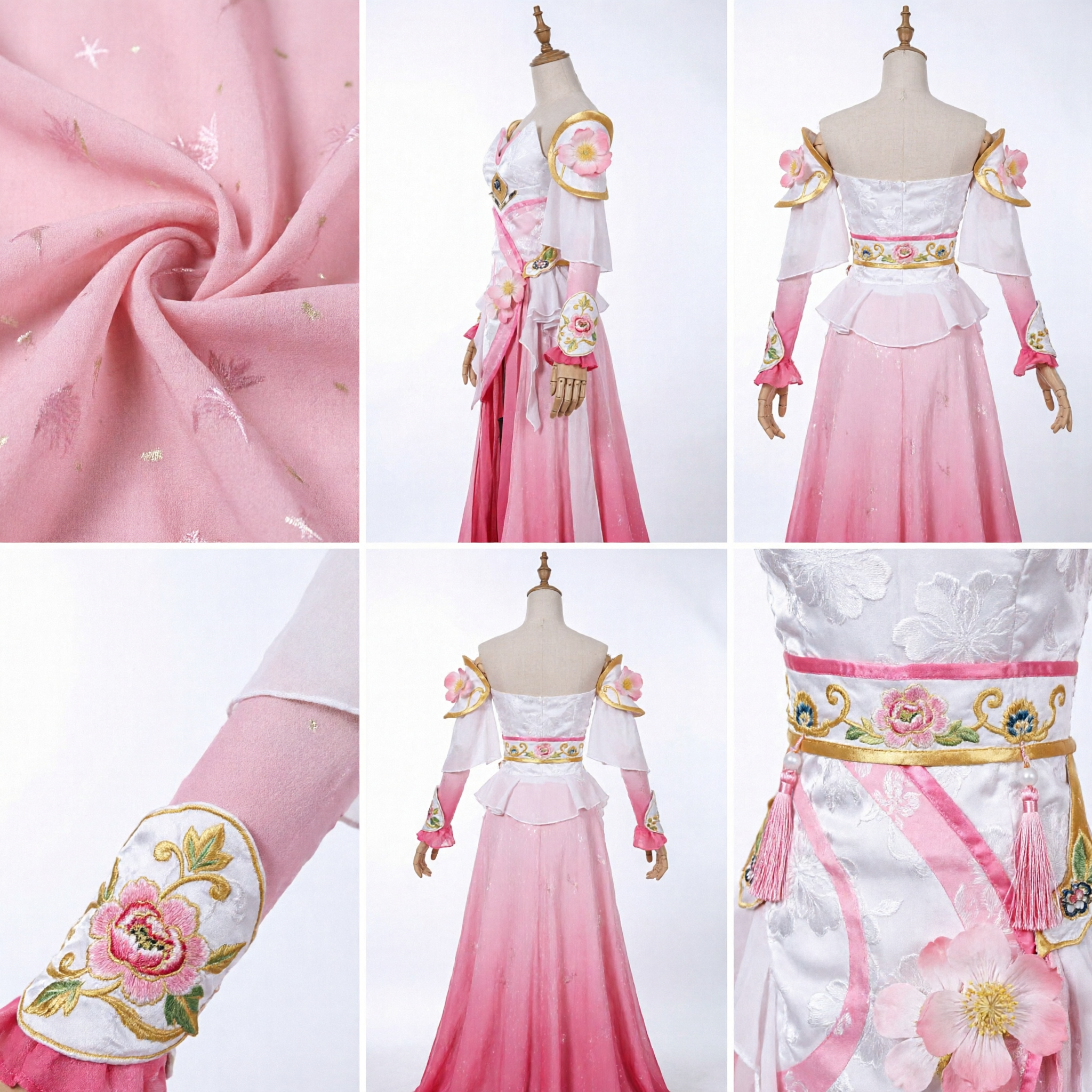 Traje de Cosplay de Diao Chan de Honor of Kings Vestido Hanfu Degradado Rosa para Mujer Personaje de Juego - Asian Costume