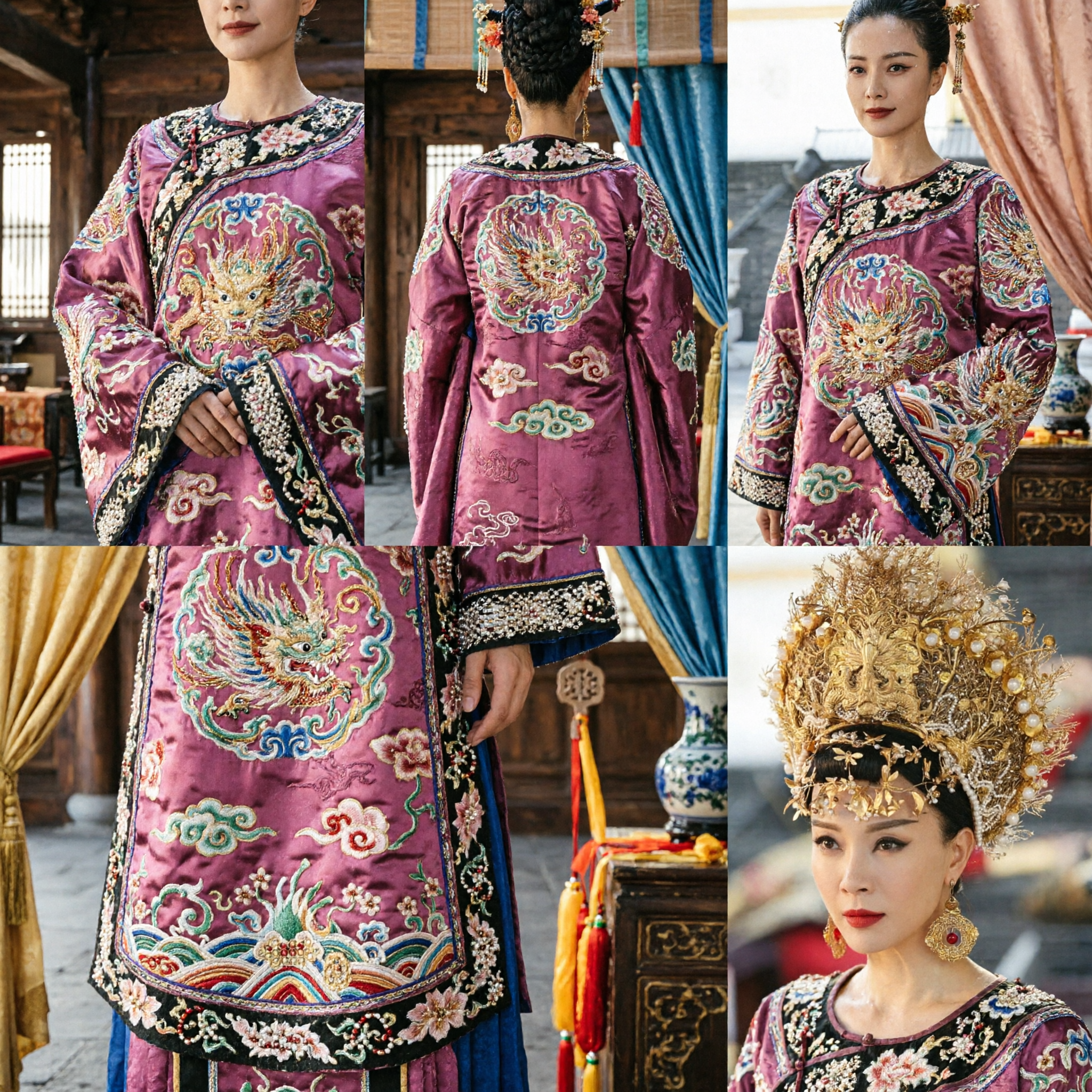 Роскошная традиционная китайская золотая корона-феникс, древний головной убор императрицы для свадебного костюма Ханьфу - Asian Costume