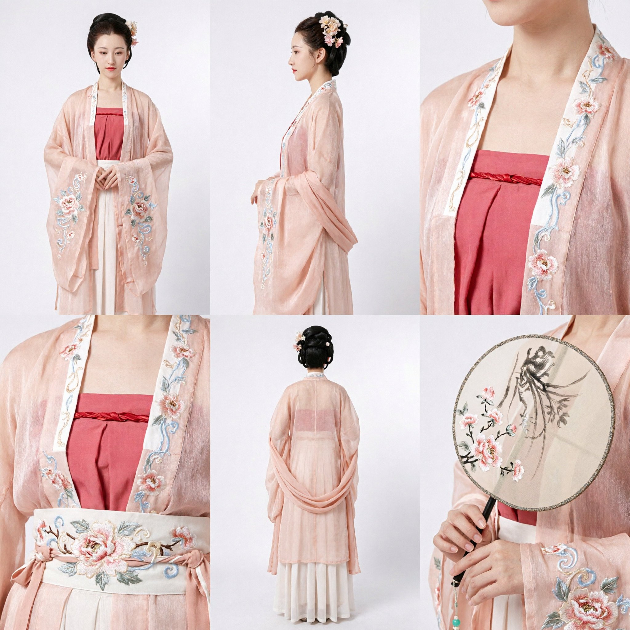 Elegante Set Hanfu Ruqun della Dinastia Tang Rosa Costume da Fata Antico Tradizionale Cinese per Donne - Asian Costume