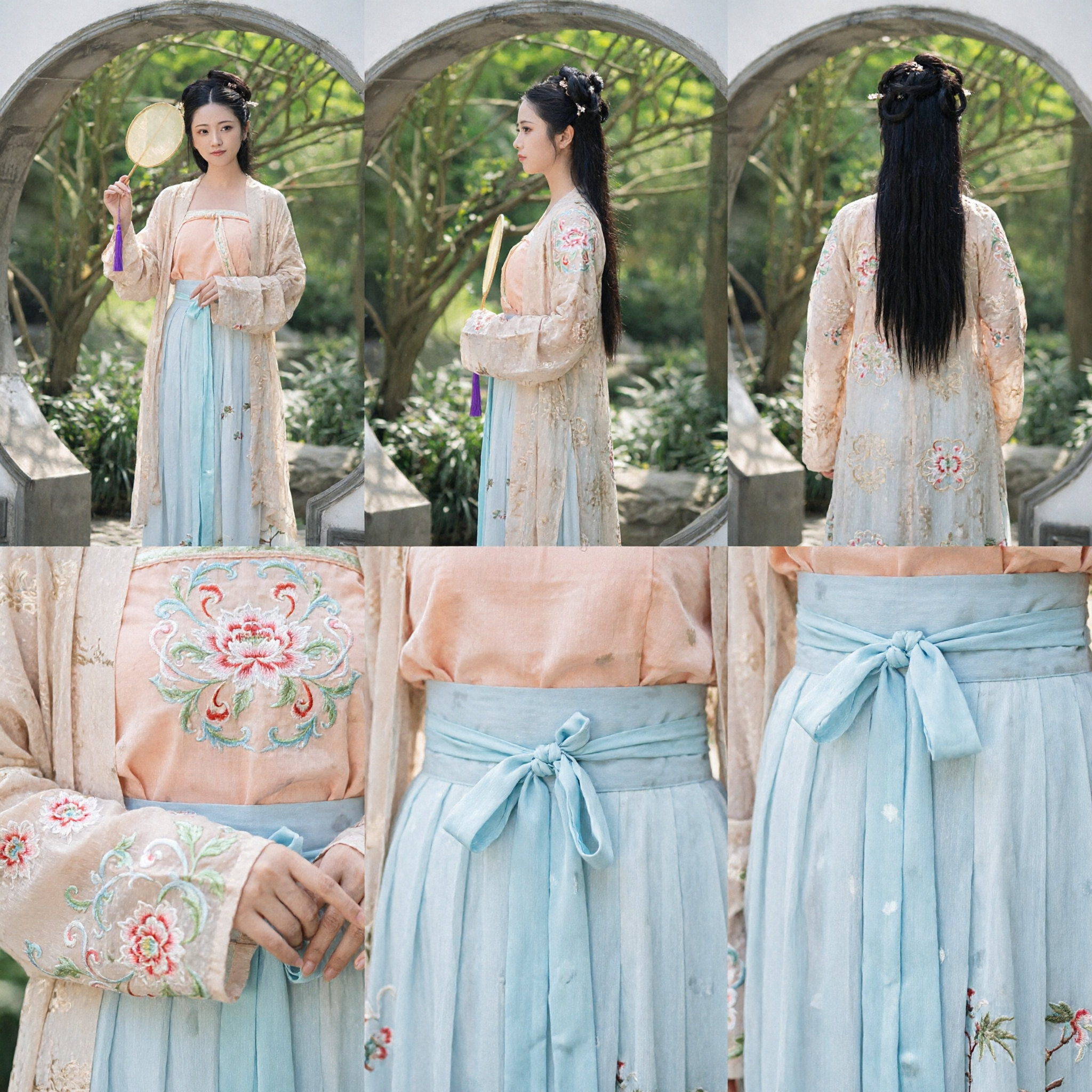 Conjunto Elegante Tradicional Chinês Hanfu Ruqun da Dinastia Tang Traje Antigo Bordado para Fotografia de Mulheres - Asian Costume