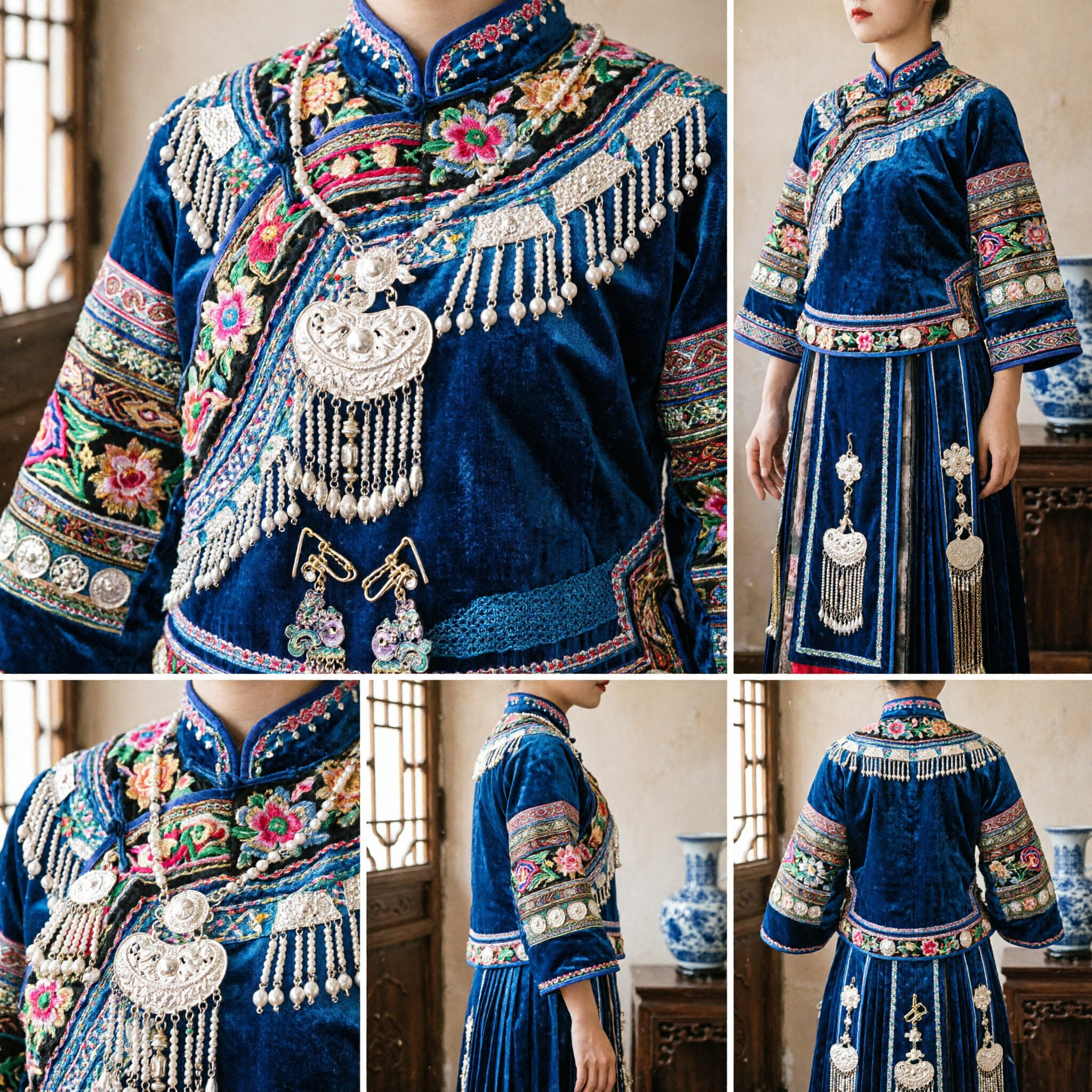 Traditionelles chinesisches Hanfu-Haaraccessoire-Set Goldene Phönix-Krone Quasten-Haarnadeln Ohrringe für Hochzeit Braut Cosplay - Asian Costume