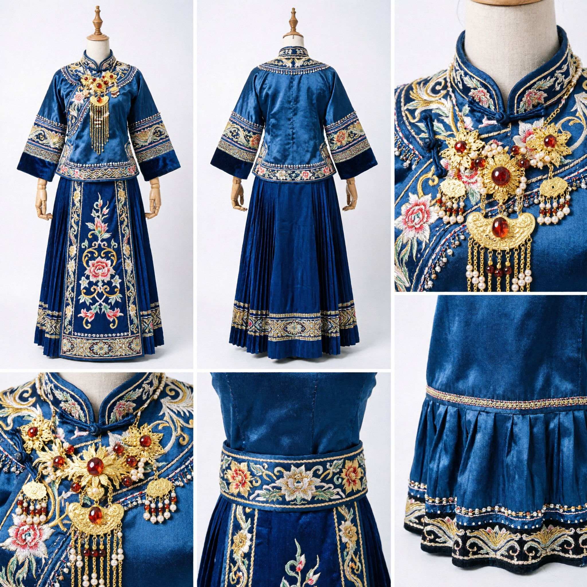Conjunto de Joias para Cabelo Coroa de Fênix Dourada Chinês Tradicional com Brincos para Noiva e Casamento Hanfu - Asian Costume