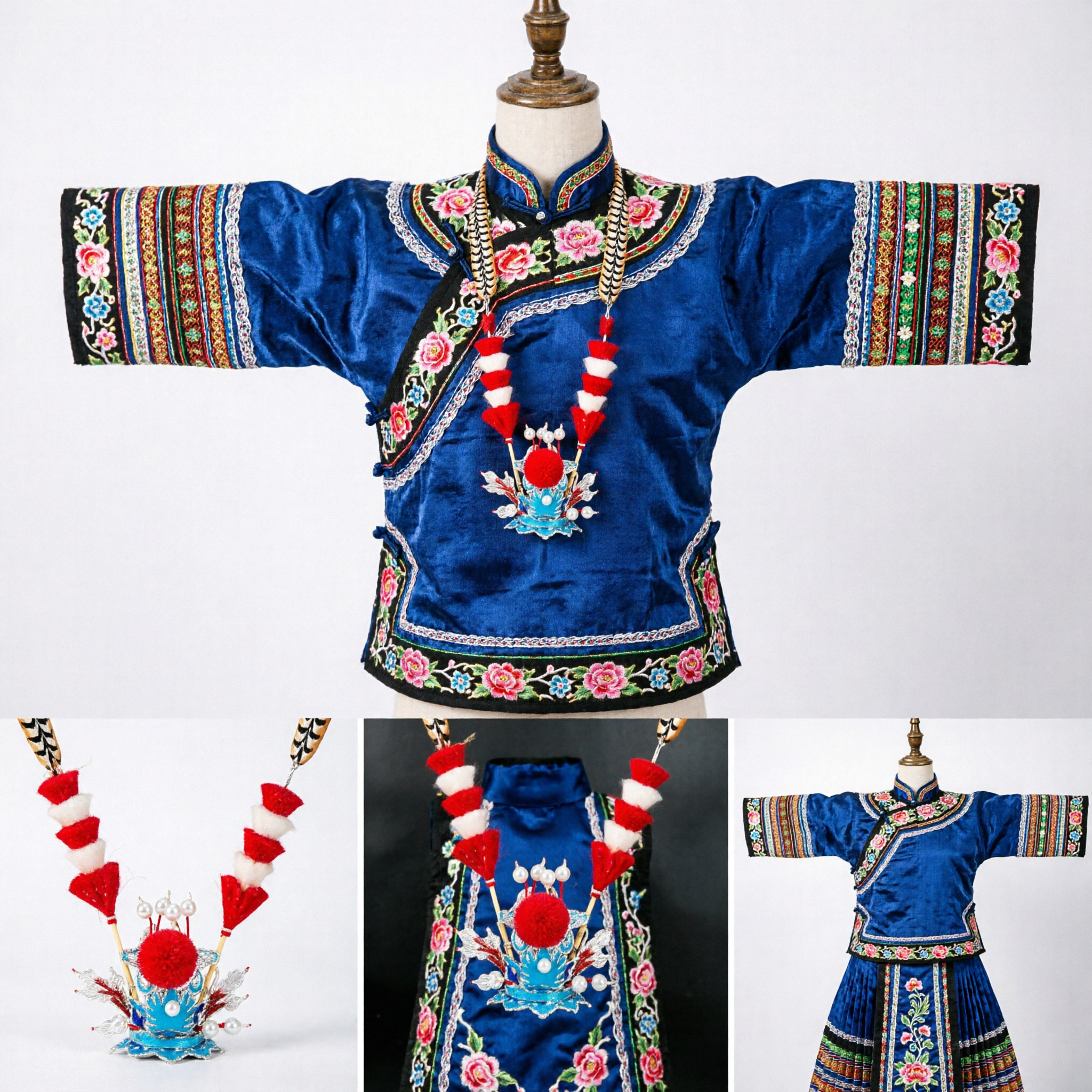 Coiffe de général d'opéra de Pékin traditionnel chinois avec longues plumes de faisan - Couronne Lingzi pour performance scénique - Asian Costume