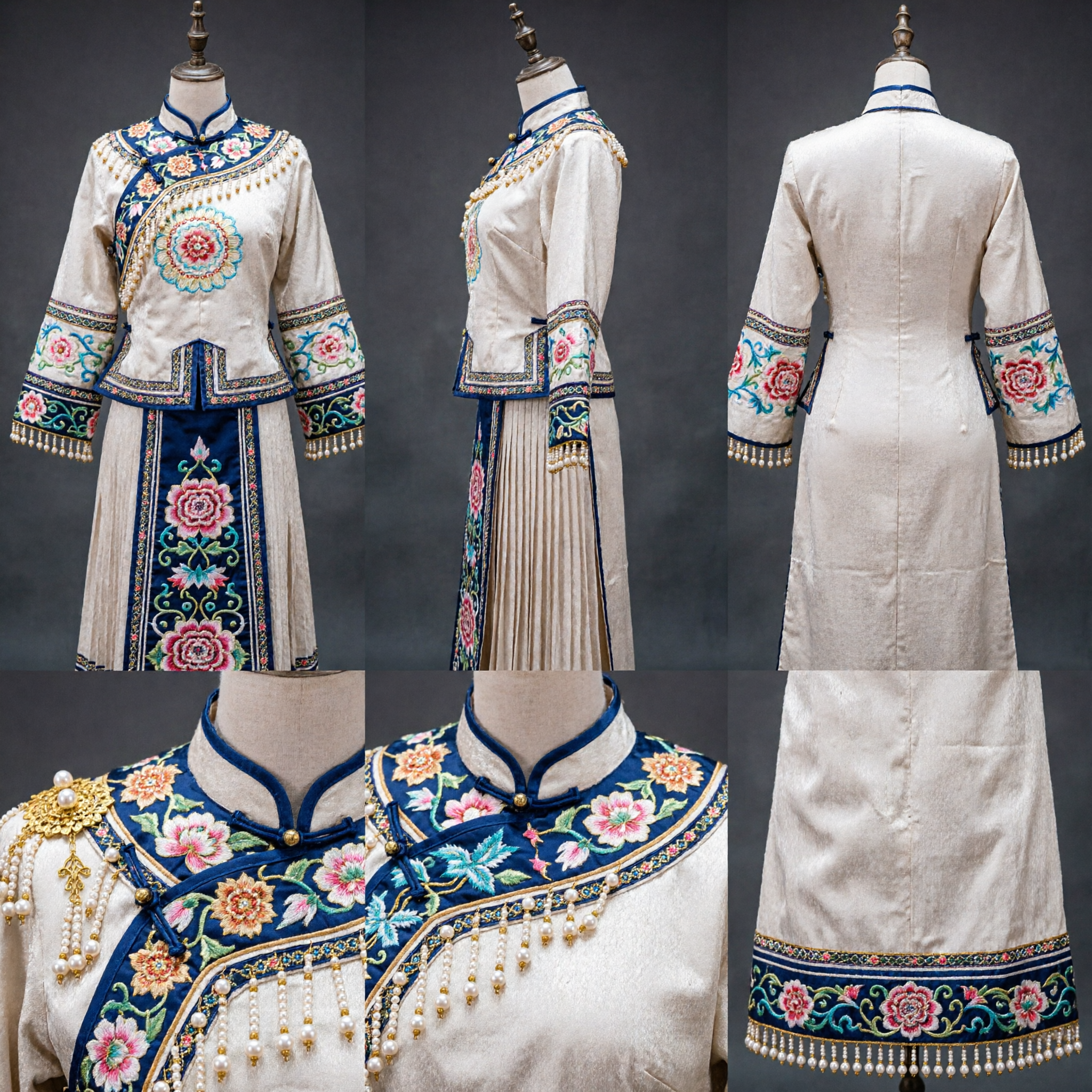 Wyszukana starożytna chińska korona feniksa, złote akcesorium do włosów, tradycyjne ślubne nakrycie głowy panny młodej do Hanfu dla kobiet - Asian Costume