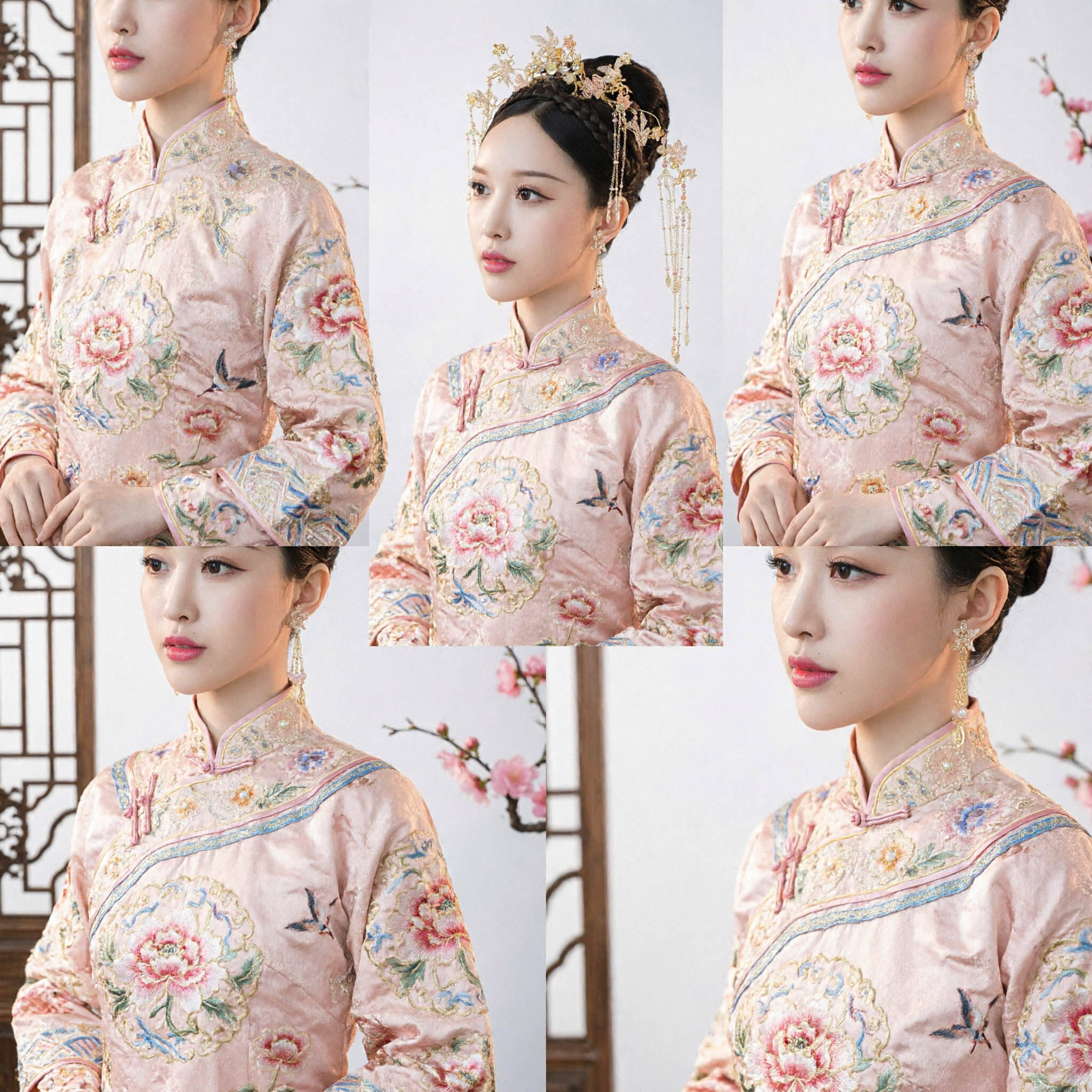 Traditional Chinese Wedding Hair Accessories Bride Butterfly Phoenix Crown Gold Tassel Headpiece for Hanfu - Asian Costume