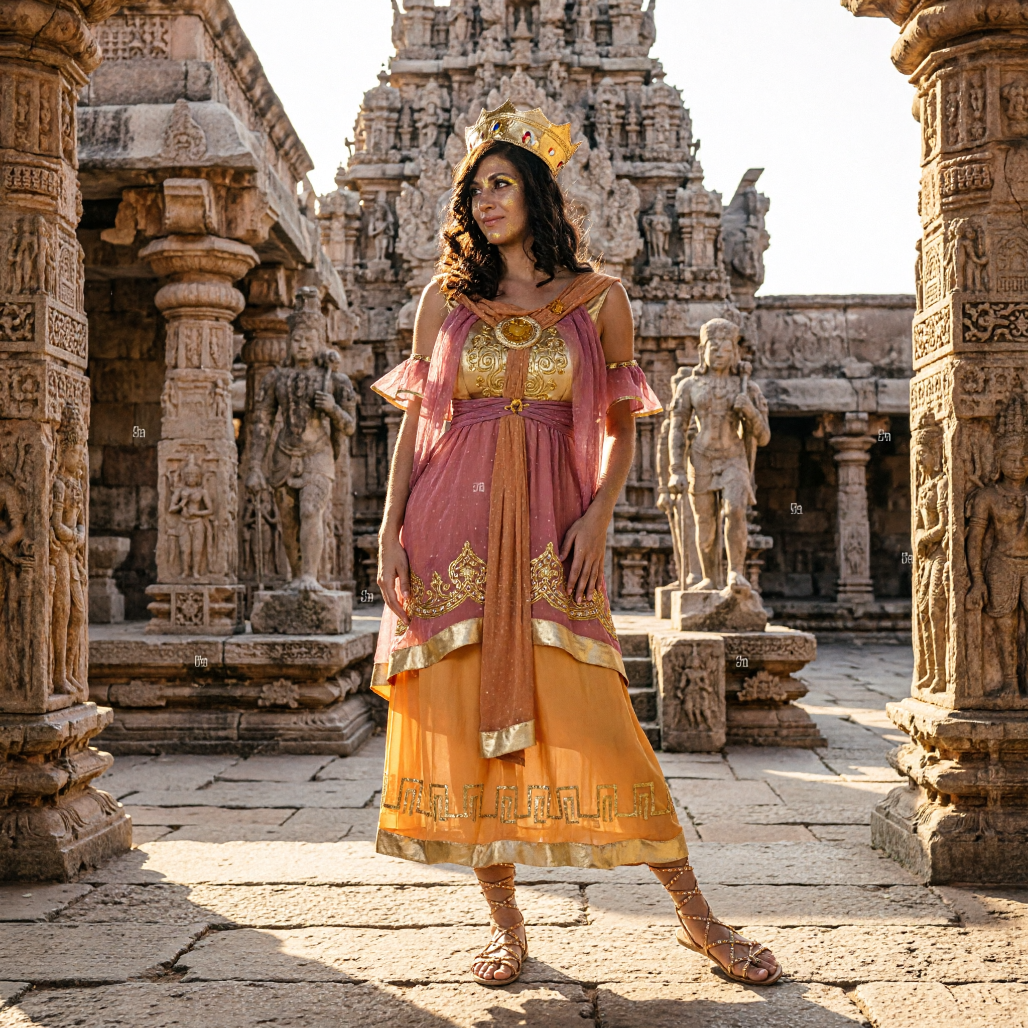 Costume cosplay Hanfu impératrice royale jaune, robe historique fantastique pour femmes pour fêtes d'Halloween - Asian Costume