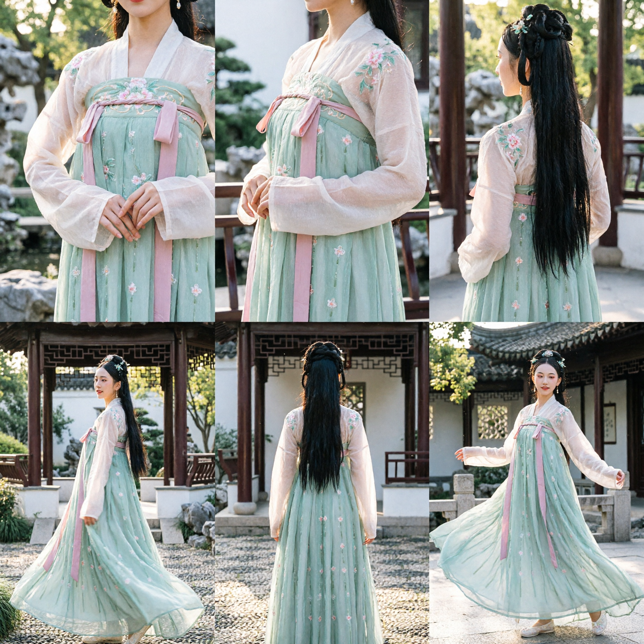 Traje Tradicional Hanfu Chino, Vestido Antiguo de Princesa de la Dinastía Tang, Falda Verde para Mujeres en Presentaciones de Danza - Asian Costume