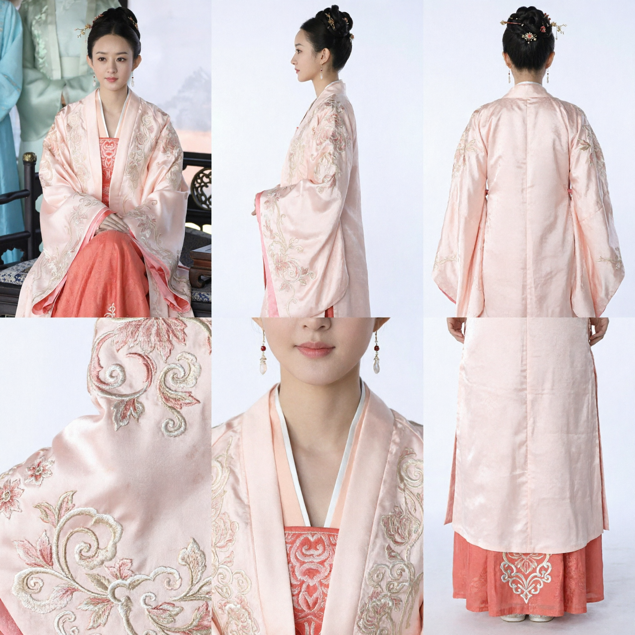 Costume Hanfu de la Dynastie Song Chinoise Ancienne - Robe Élégante Rose Brodée - Tenue Traditionnelle pour Femmes - Cosplay - Asian Costume