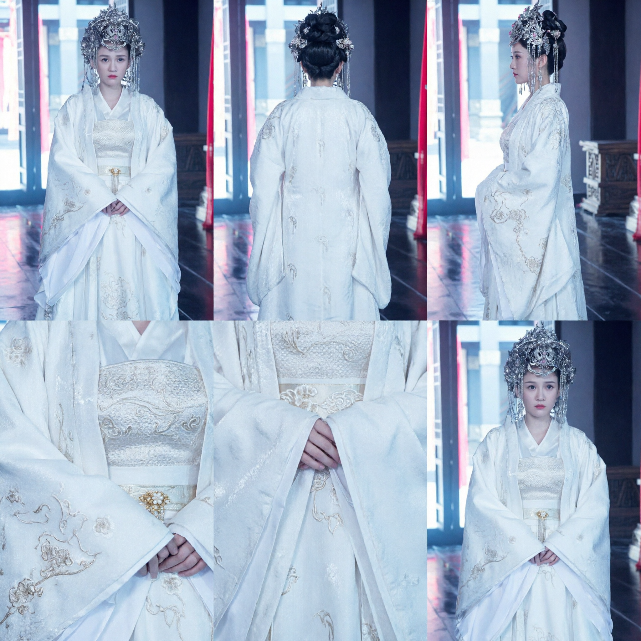 Elegante costume antico cinese bianco da principessa Hanfu, Abito da sposa tradizionale, abbigliamento per cosplay di drammi d'epoca per donne - Asian Costume
