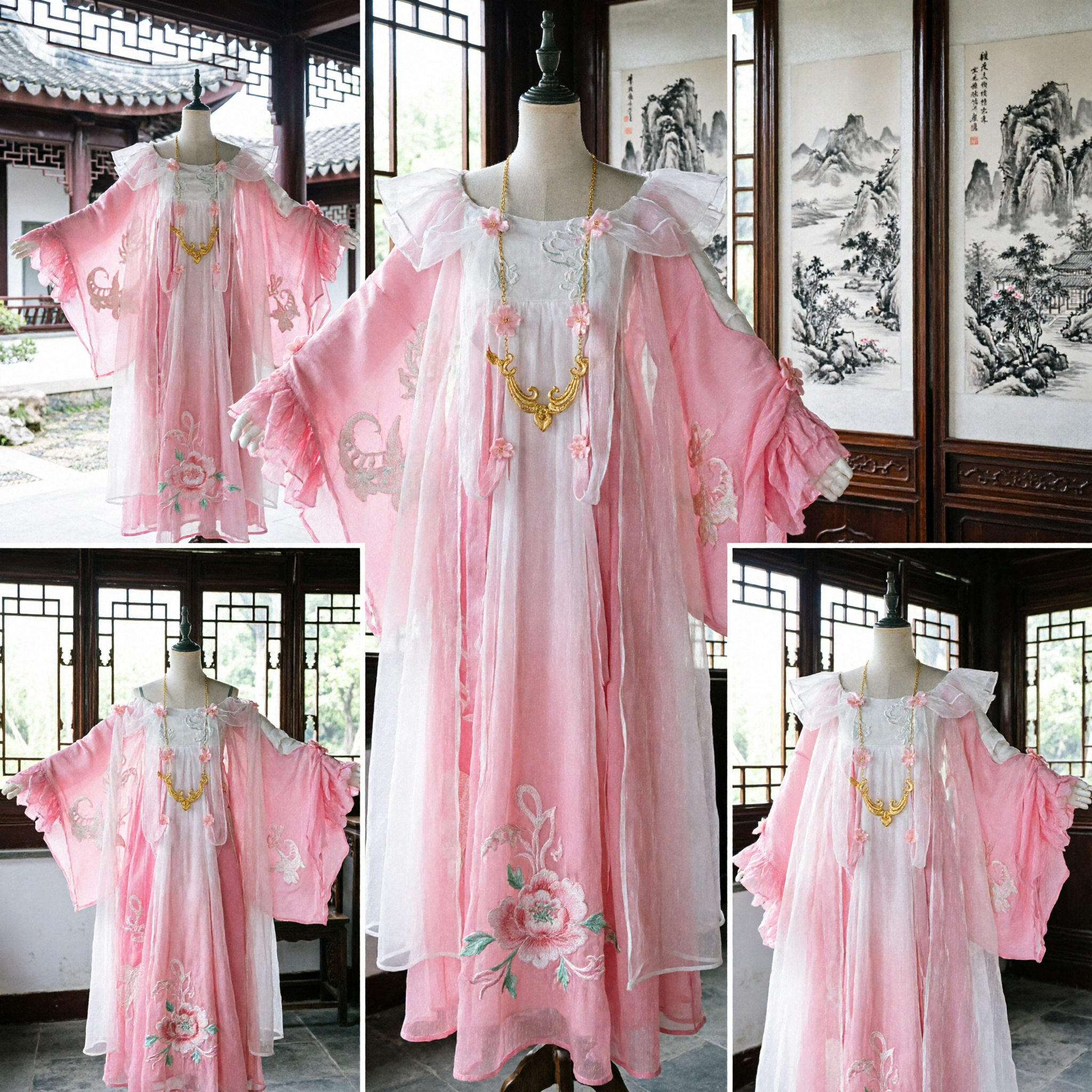 Elegante Abito Hanfu Cinese Rosa da Principessa Antica Costume da Fata Tradizionale per Donne Cosplay e Esibizioni - Asian Costume