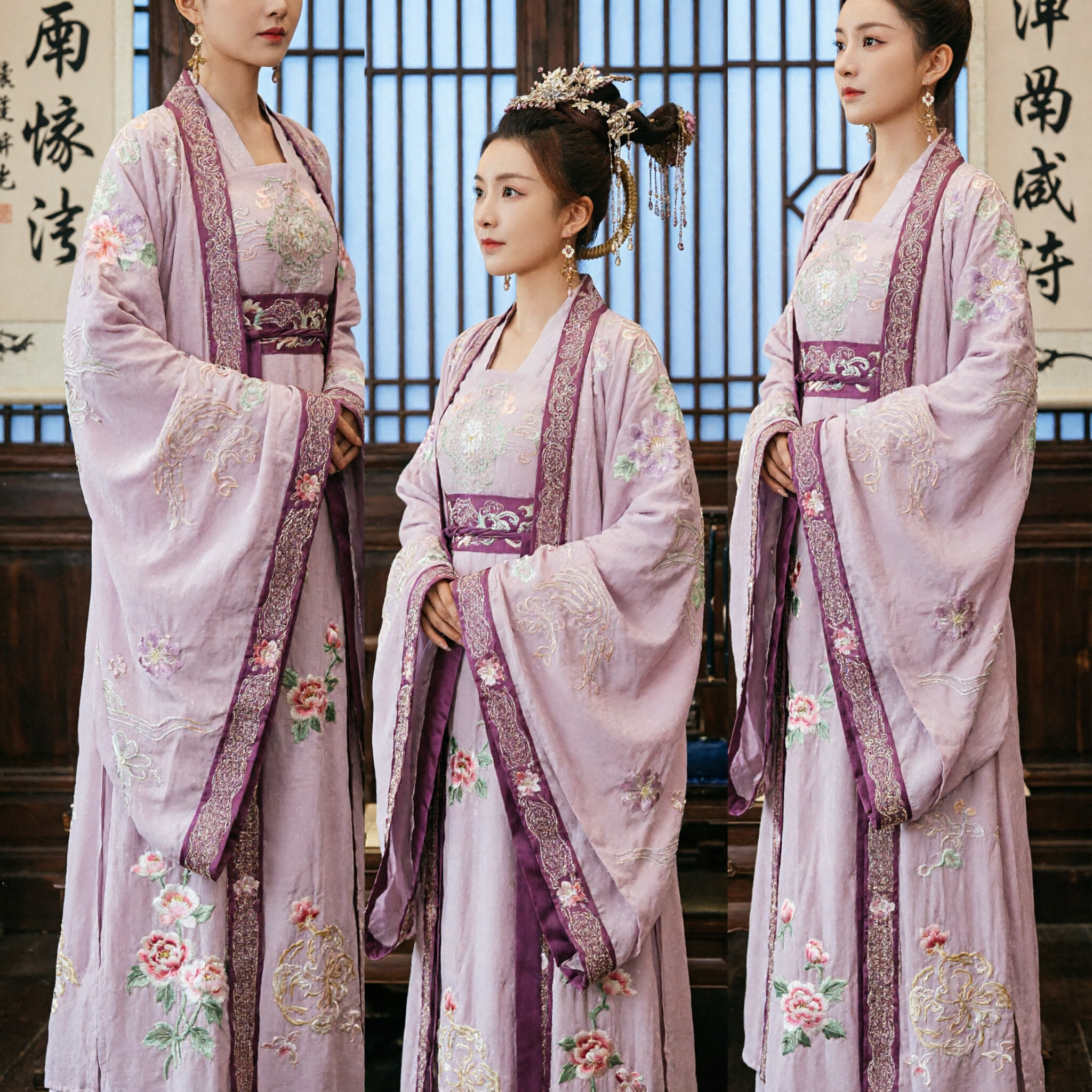 زي هانفو صيني أنيق باللون الوردي - فستان أميرة قديم مطرز - ملابس تقليدية تاريخية للنساء ولعبة الأدوار - Asian Costume