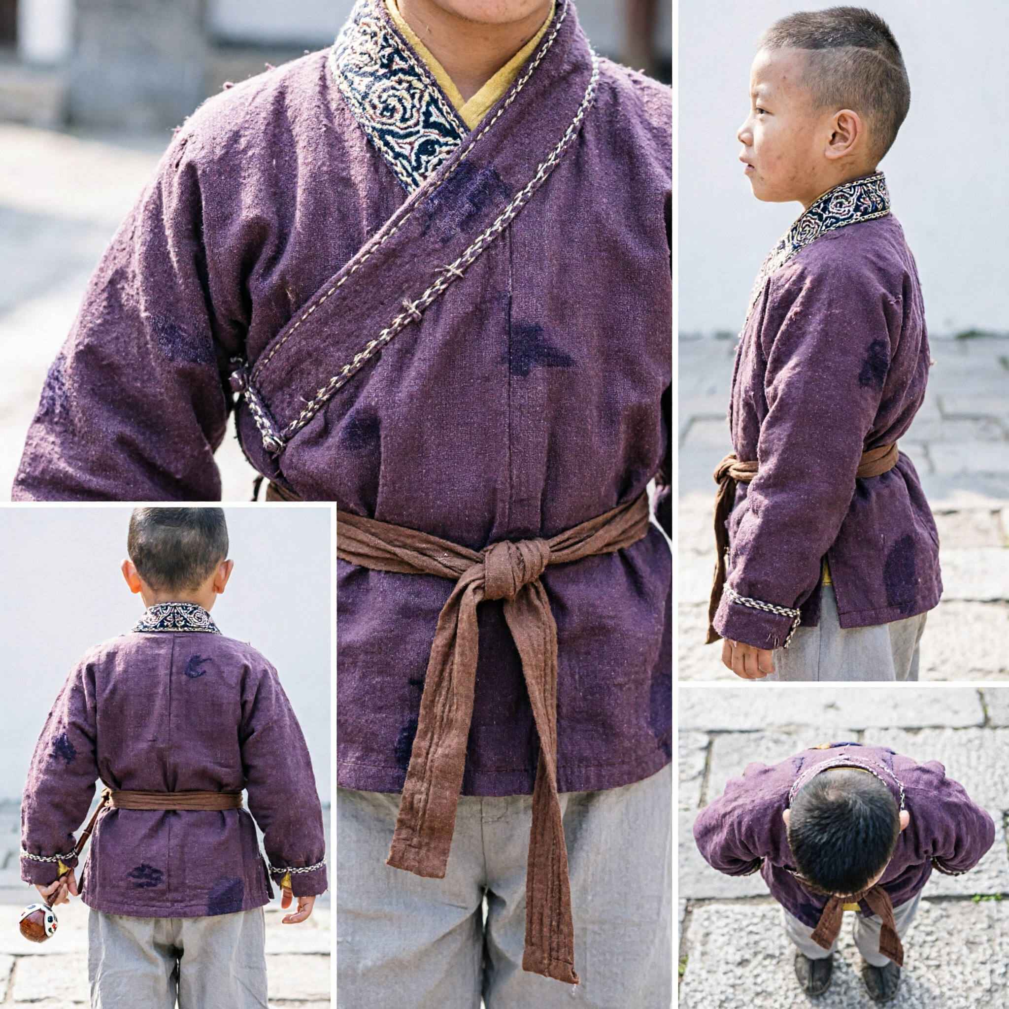 Traje Folclórico Tradicional Chino para Niños Conjunto de Chaqueta y Pantalones Hanfu para Presentaciones en Escenario - Asian Costume