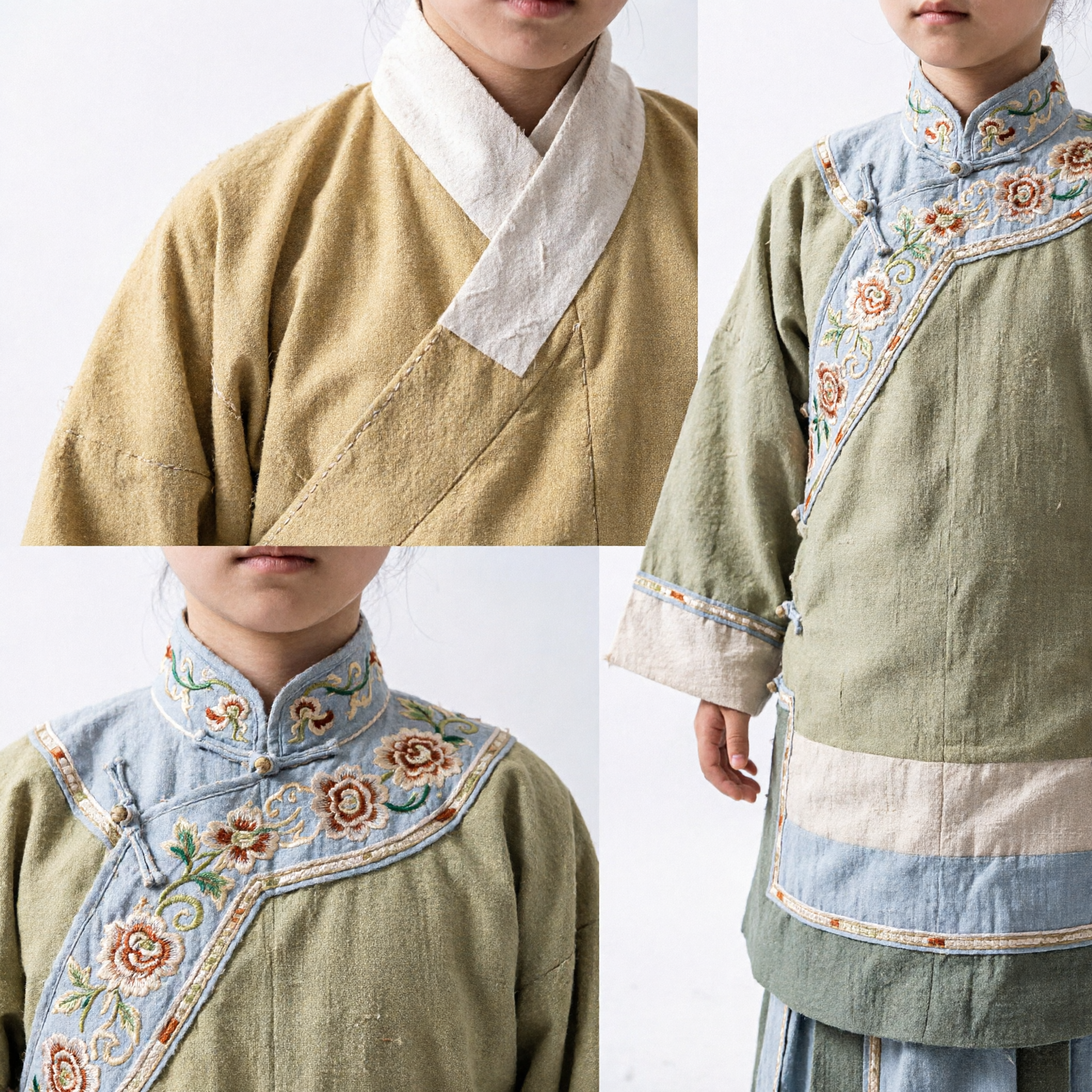 Costume traditionnel chinois Hanfu pour enfants Robe jaune d'érudit ancien historique pour filles Photographie et spectacle - Asian Costume