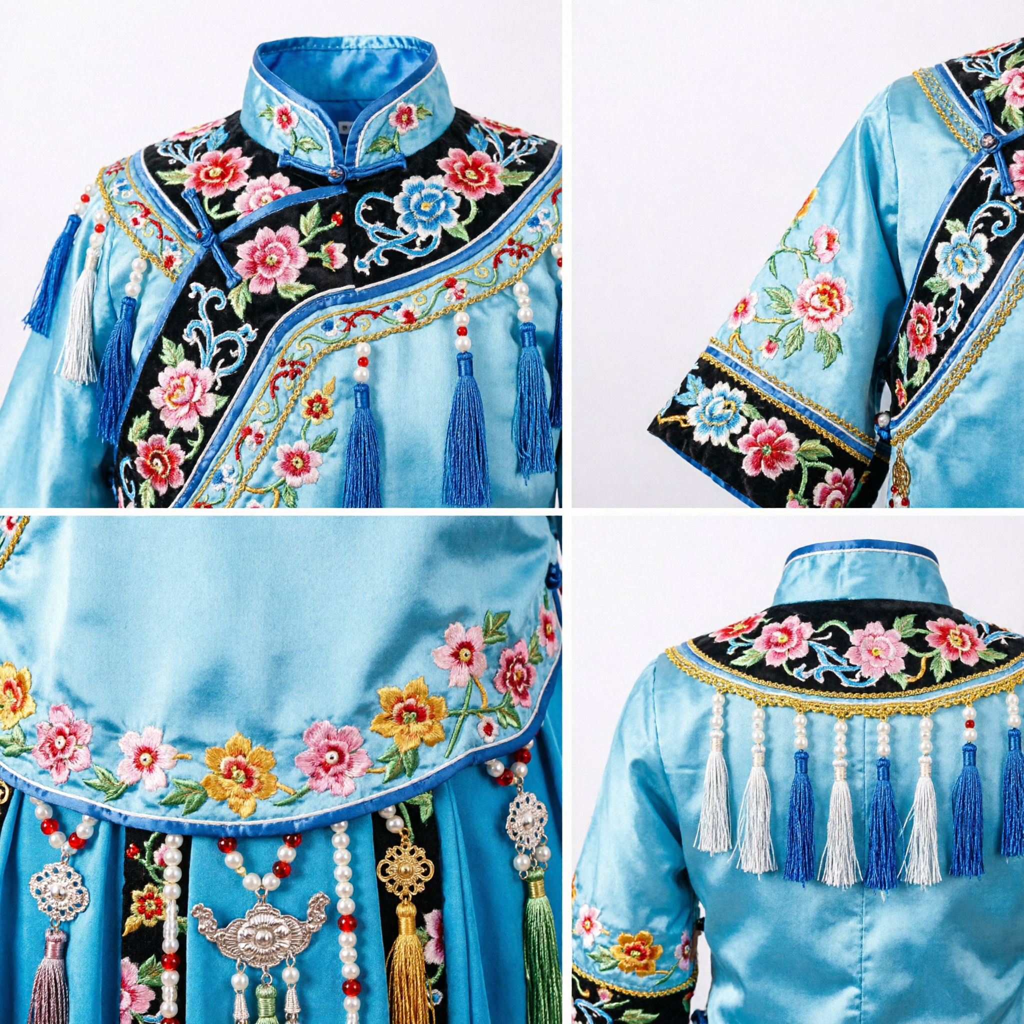 Tradycyjna Chińska Ślubna Korona Złota Tiara z Motylami i Frędzlami z Pereł Starożytne Nakrycie Głowy do Hanfu dla Panny Młodej - Asian Costume