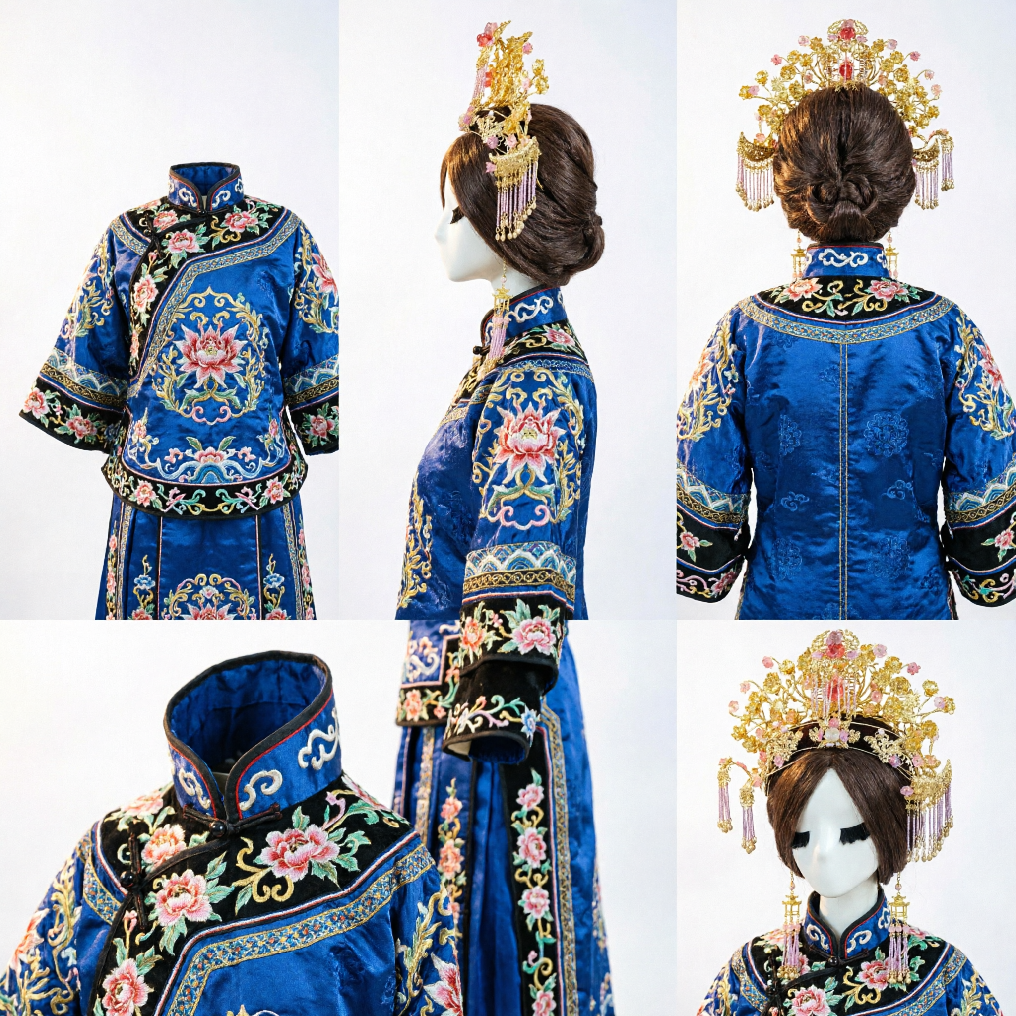 Acessórios de Cabelo Coroa da Fênix Tradicional Chinesa, Toucado Dourado Antigo de Princesa com Borlas para Casamento Hanfu - Asian Costume