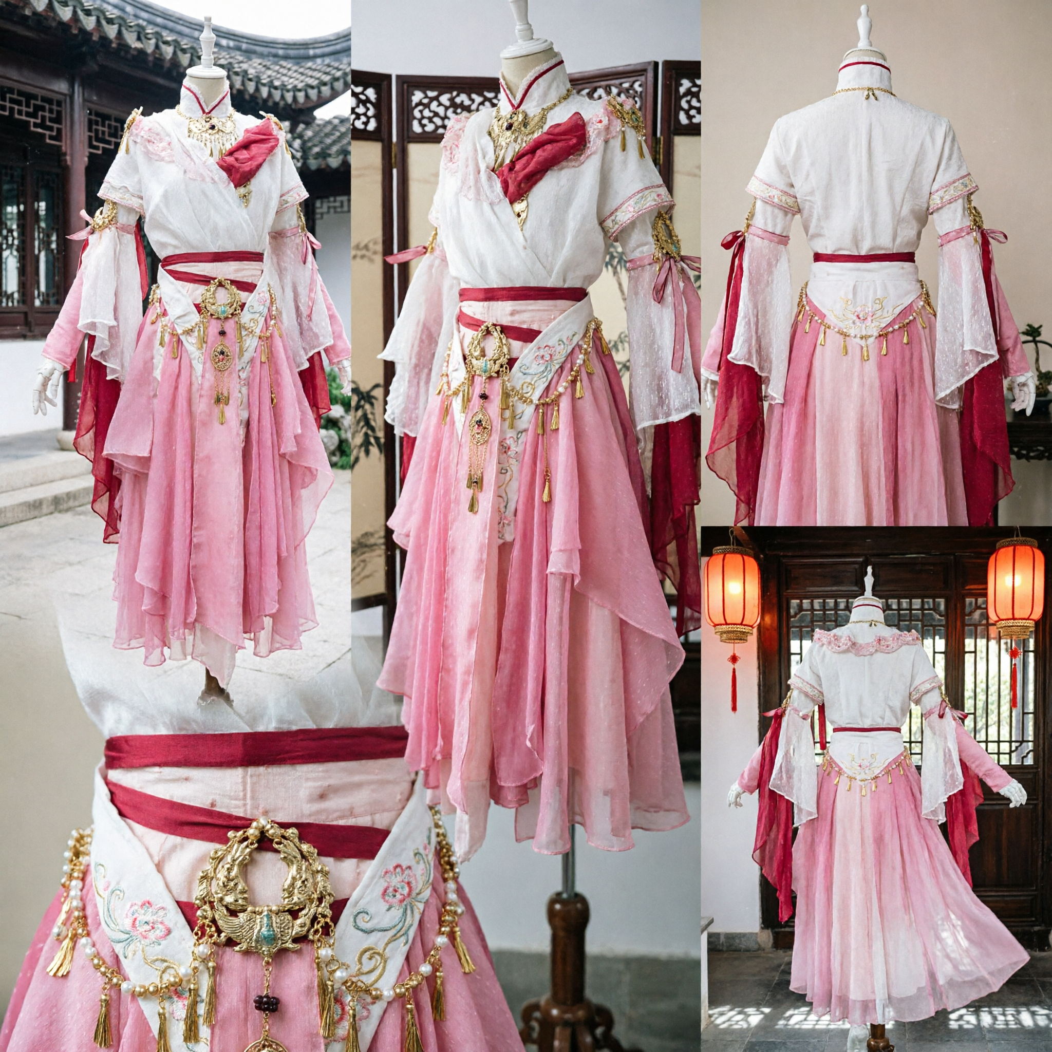 Elegante Roze Chinese Traditionele Hanfu Jurk Oude Fee Kostuum voor Vrouwen Cosplay Dansoptreden - Asian Costume