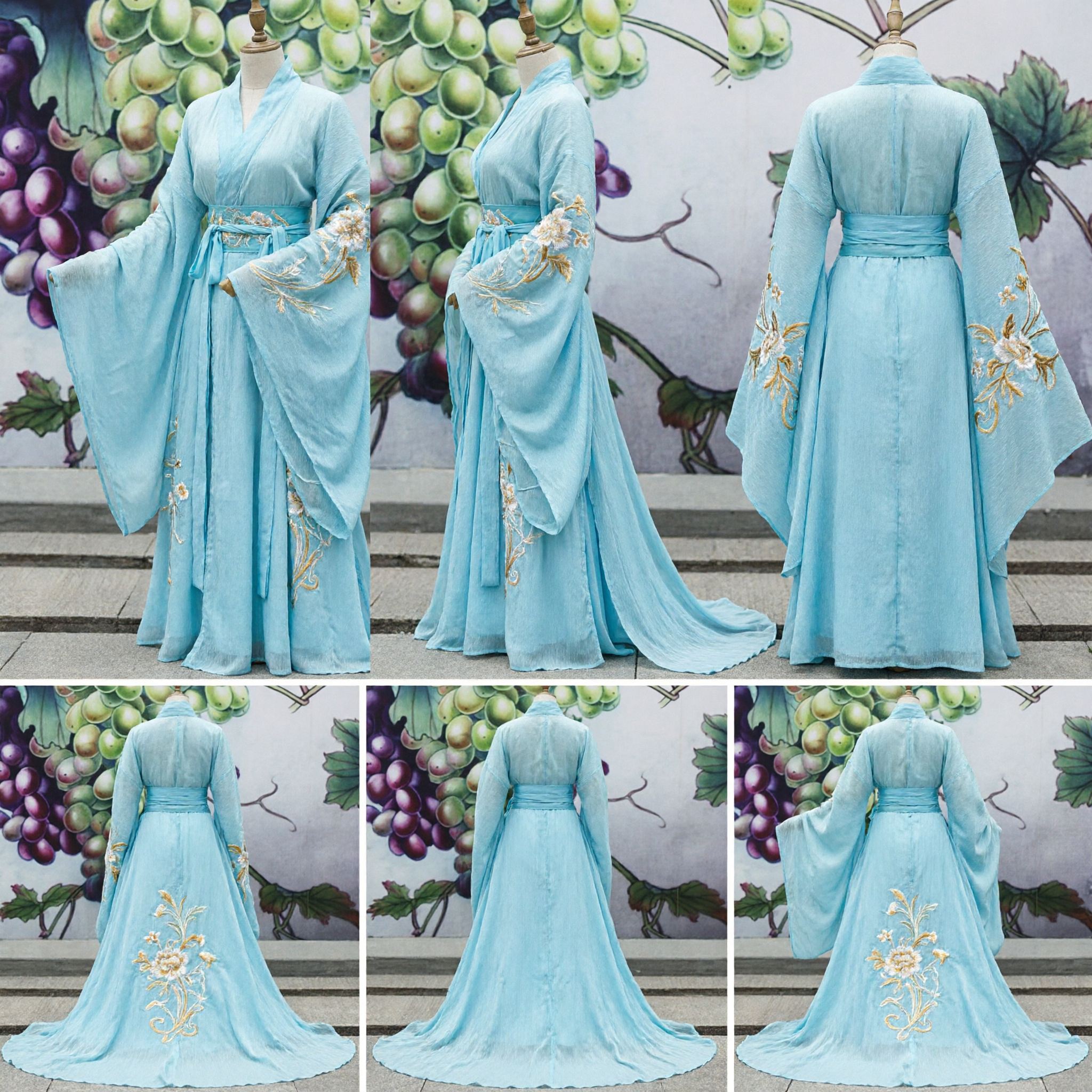 Chinese Traditionele Oude Fee Hanfu Kostuum Elegant Blauwe Prinsessenjurk voor Vrouwen Cosplay Optreden - Asian Costume