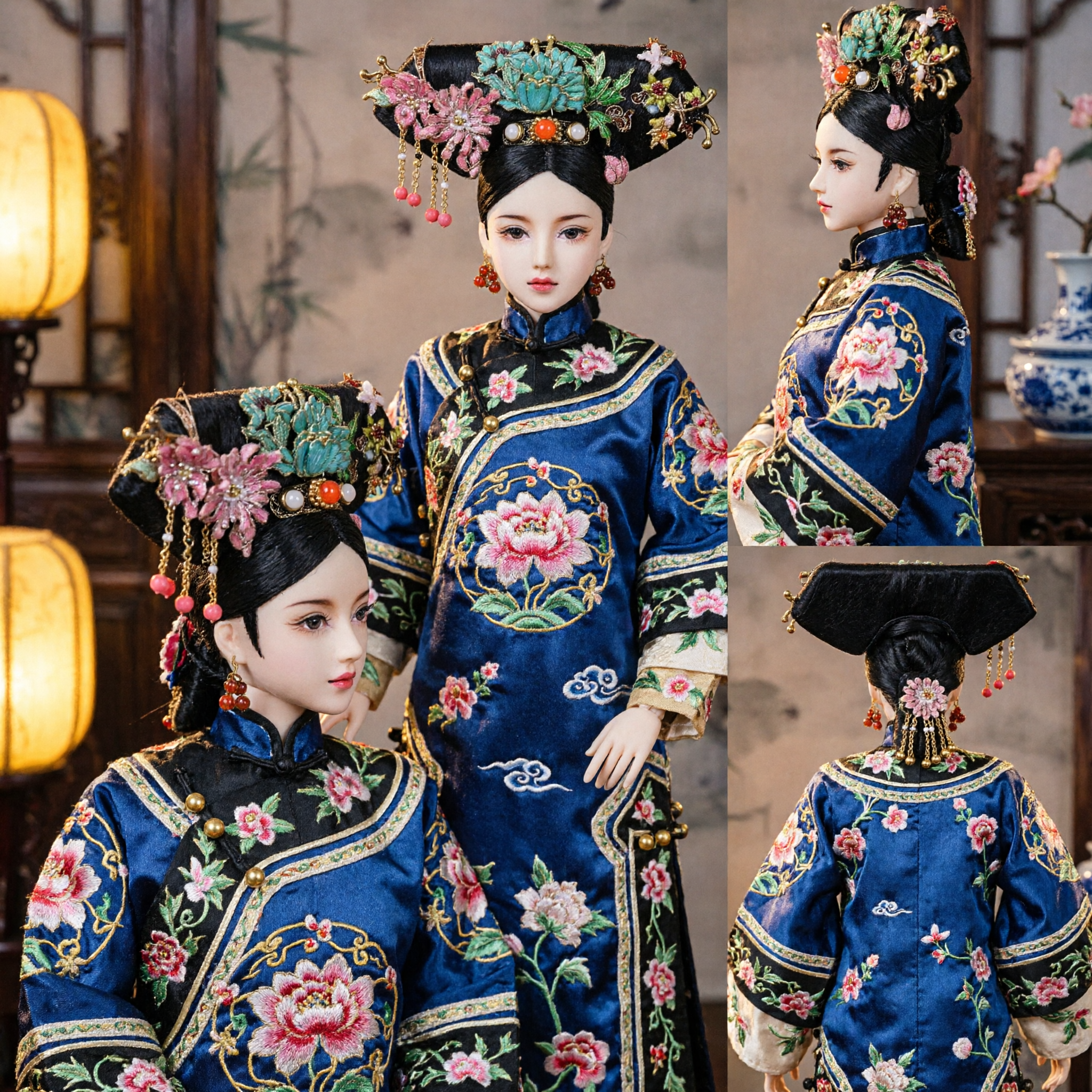 Traditionele Chinese Qing-dynastie Keizerlijk Hof Hoofdtooi Oude Mantsjoe Haaraccessoires voor Vrouwen Hanfu Cosplay Bruiloft - Asian Costume