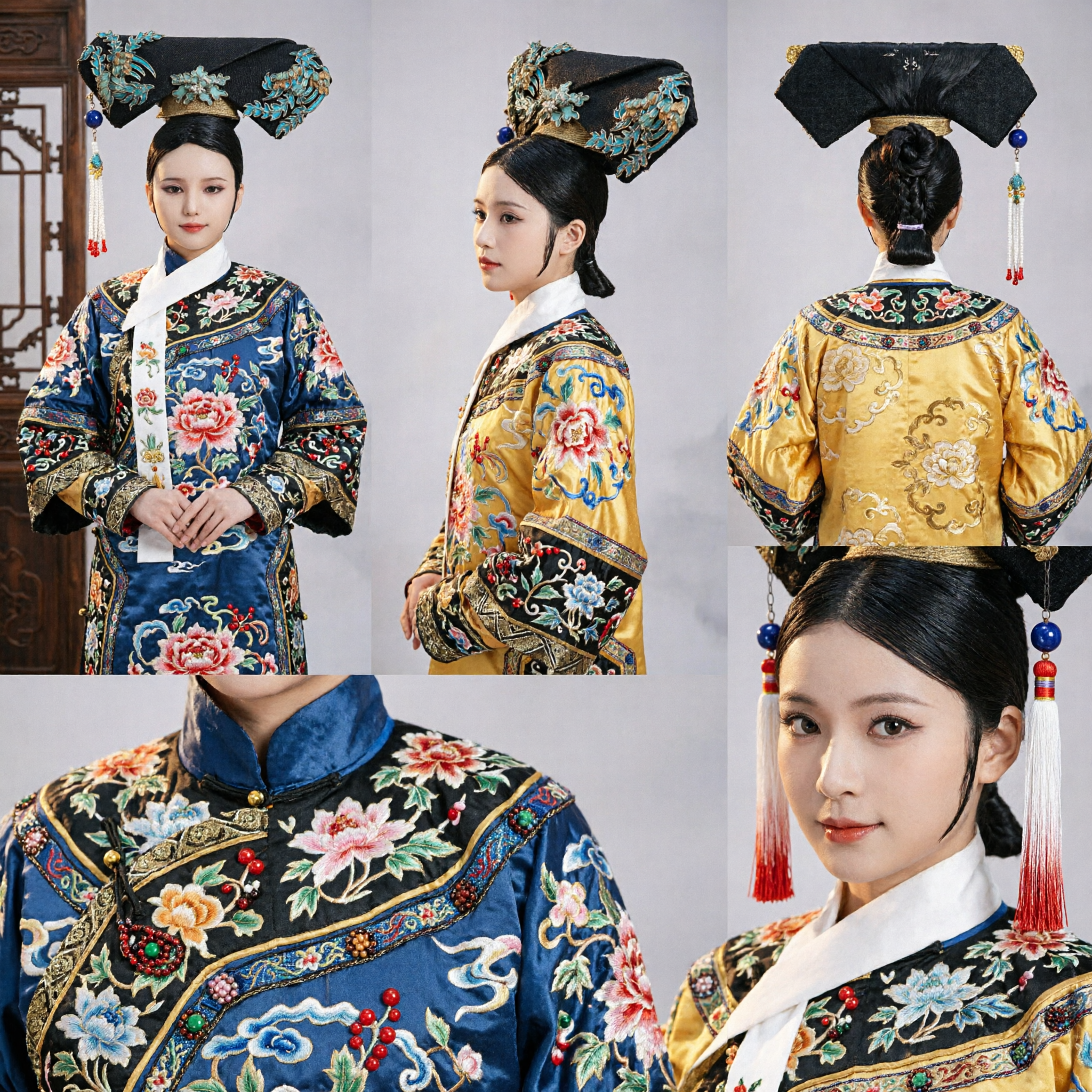 Traditioneller chinesischer Qing-Dynastie Mandschu-Palast-Kopfschmuck antiker Kaiserin-Cosplay-Haaraccessoire für Damen Hanfu - Asian Costume