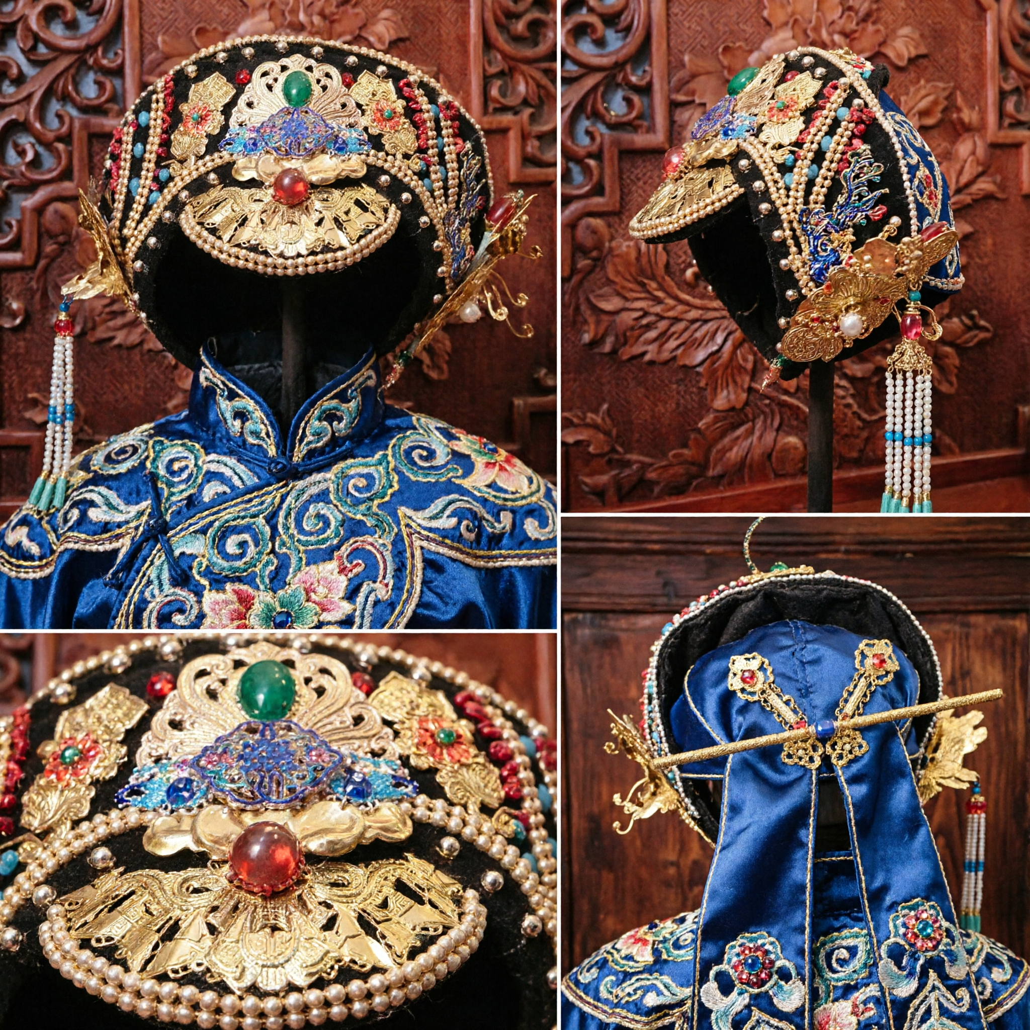 Couronne phénix traditionnelle chinoise pour femmes - Accessoire capillaire ancien pour mariage Hanfu et costume d'opéra de Pékin - Asian Costume