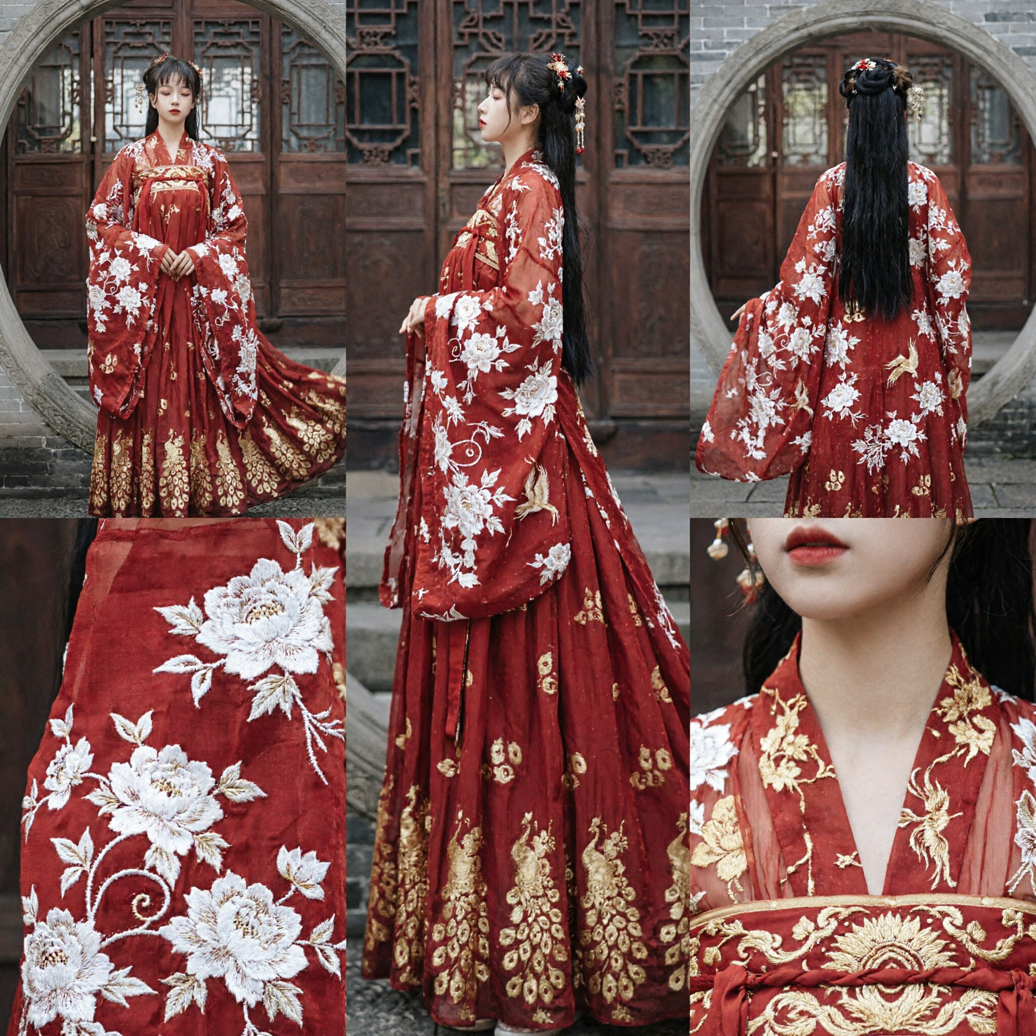 Robe Hanfu chinoise traditionnelle rouge élégante, style ancien de la dynastie Tang pour femmes, pour photographie et spectacle - Asian Costume