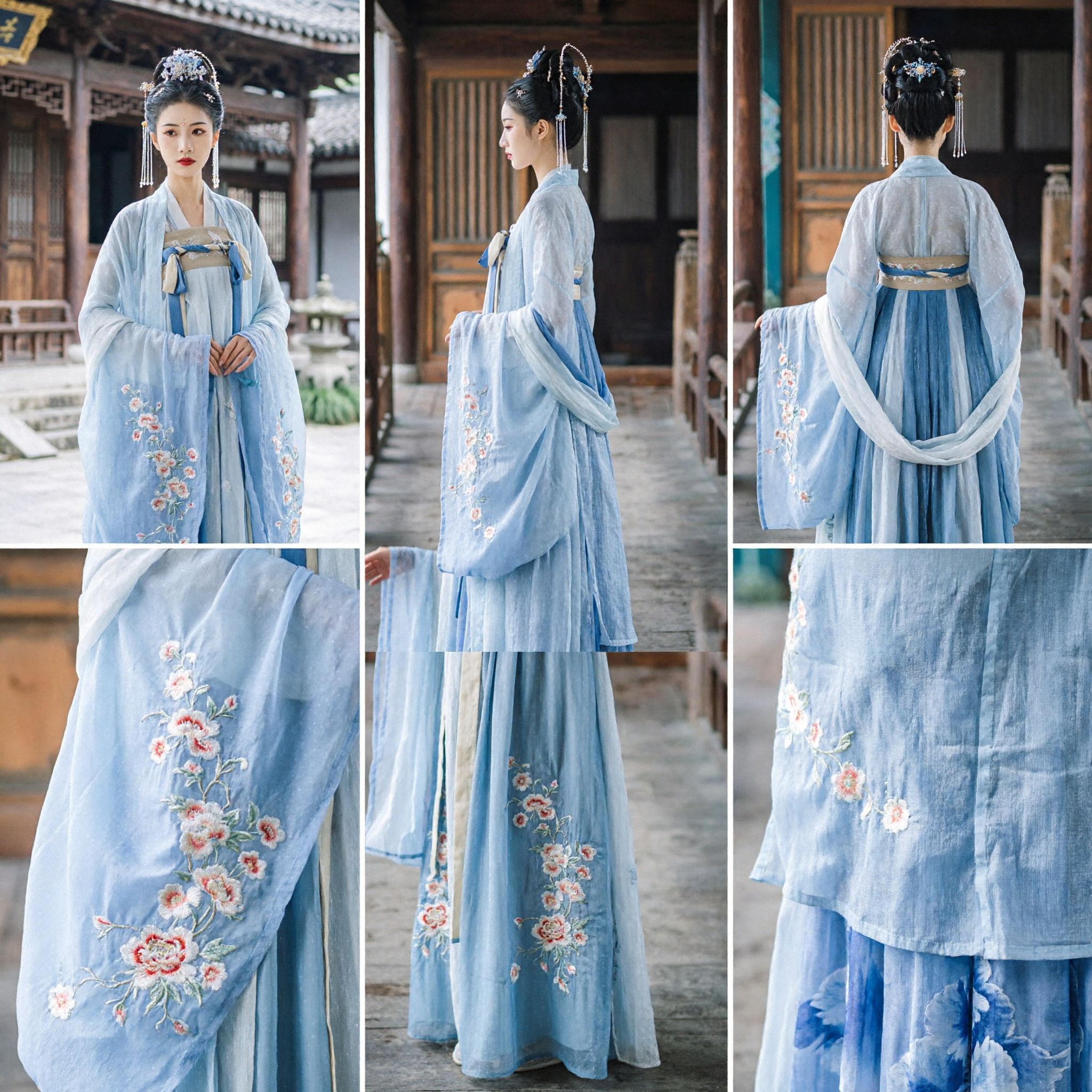 Robe Hanfu Bleue Élégante pour Femmes Costume Traditionnel Chinois Ancien Robe de Fée pour Cosplay Photographie Spectacle - Asian Costume