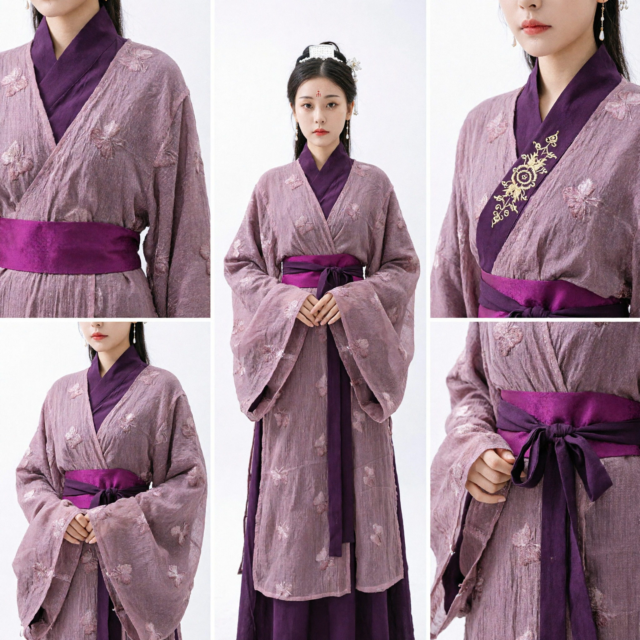 Robe traditionnelle chinoise Hanfu violette élégante - Costume de dame du palais ancien pour femmes - Asian Costume