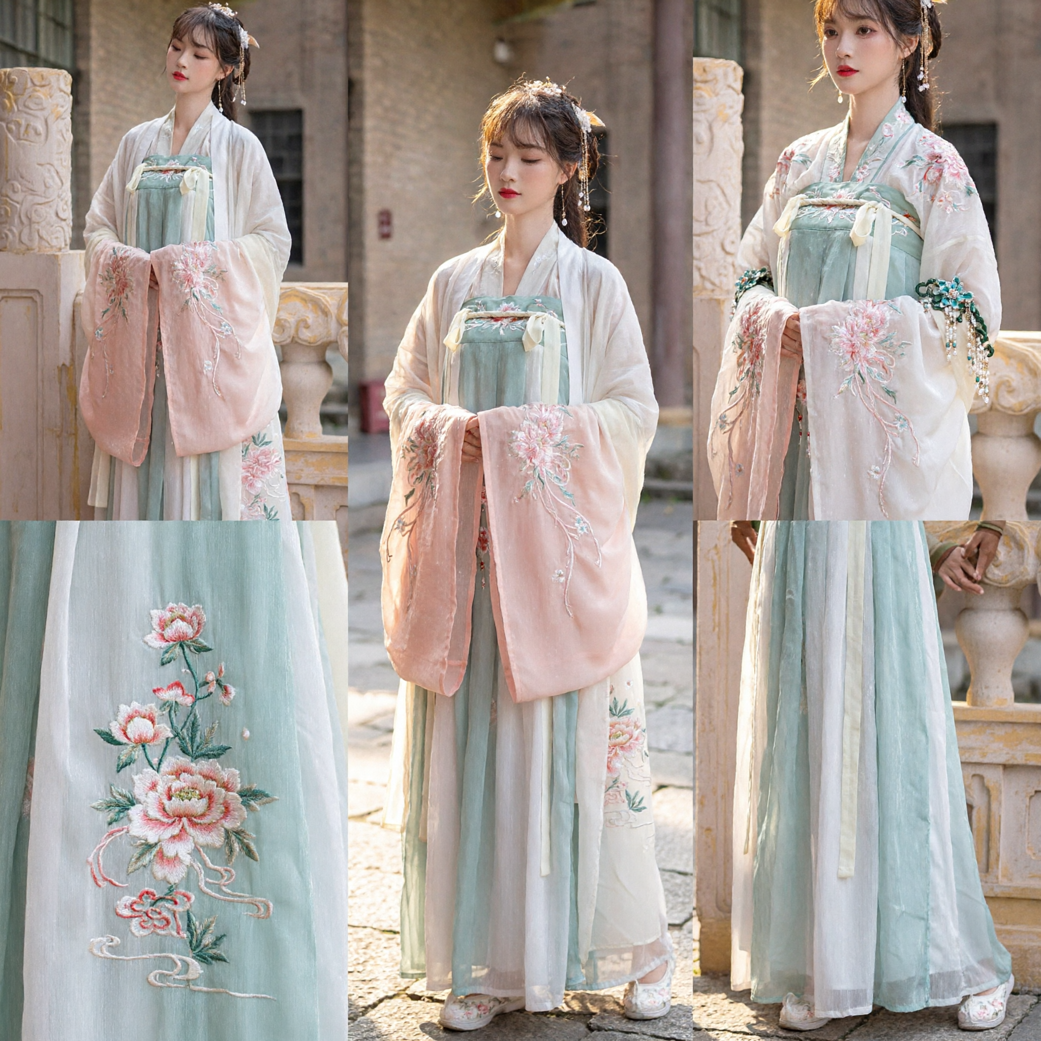 Elegant Chinese Traditioneel Hanfu Kledingset Vrouwen Oud Kostuum Geborduurde Feejurk voor Fotografie - Asian Costume