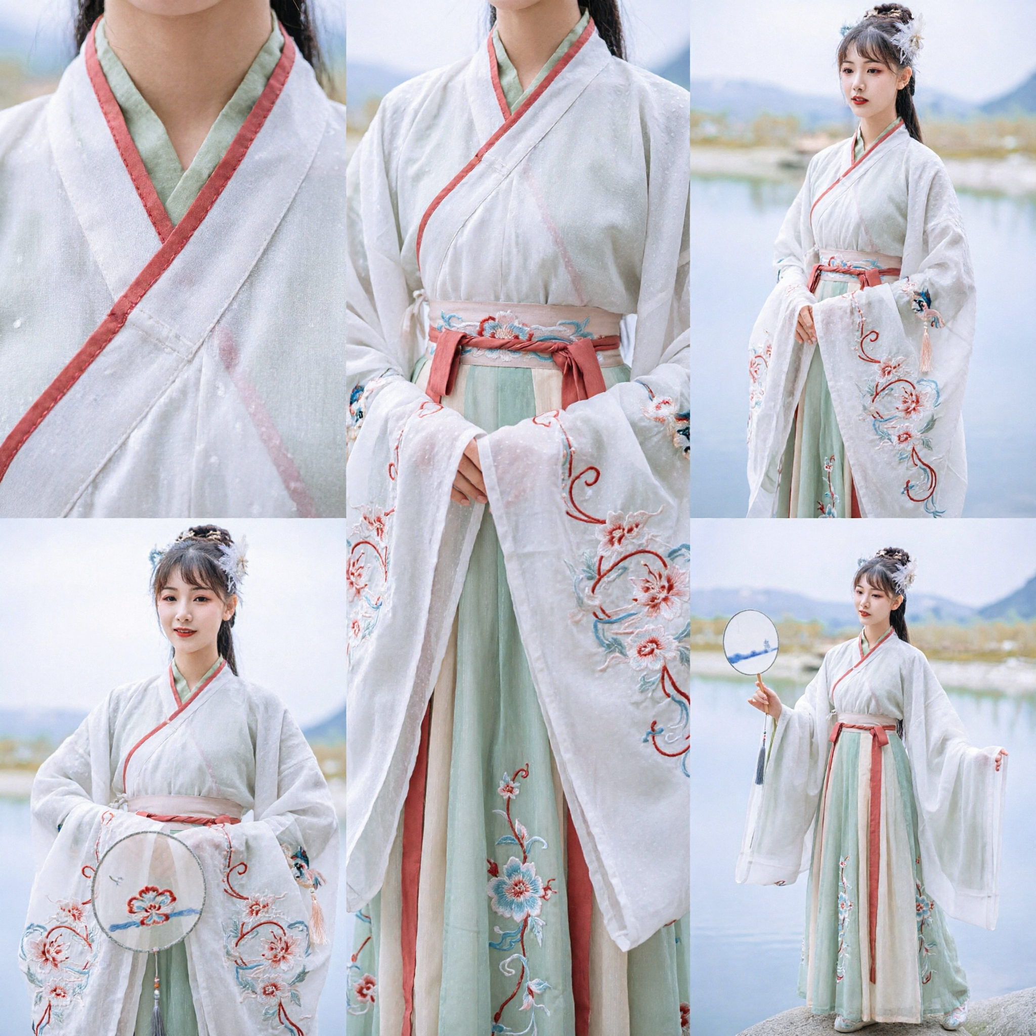 Elegant Traditioneel Chinese Hanfu Jurk Vrouwen Oude Fee Stijl Kruiskraag Top en Geplooide Rok Set voor Fotografie - Asian Costume