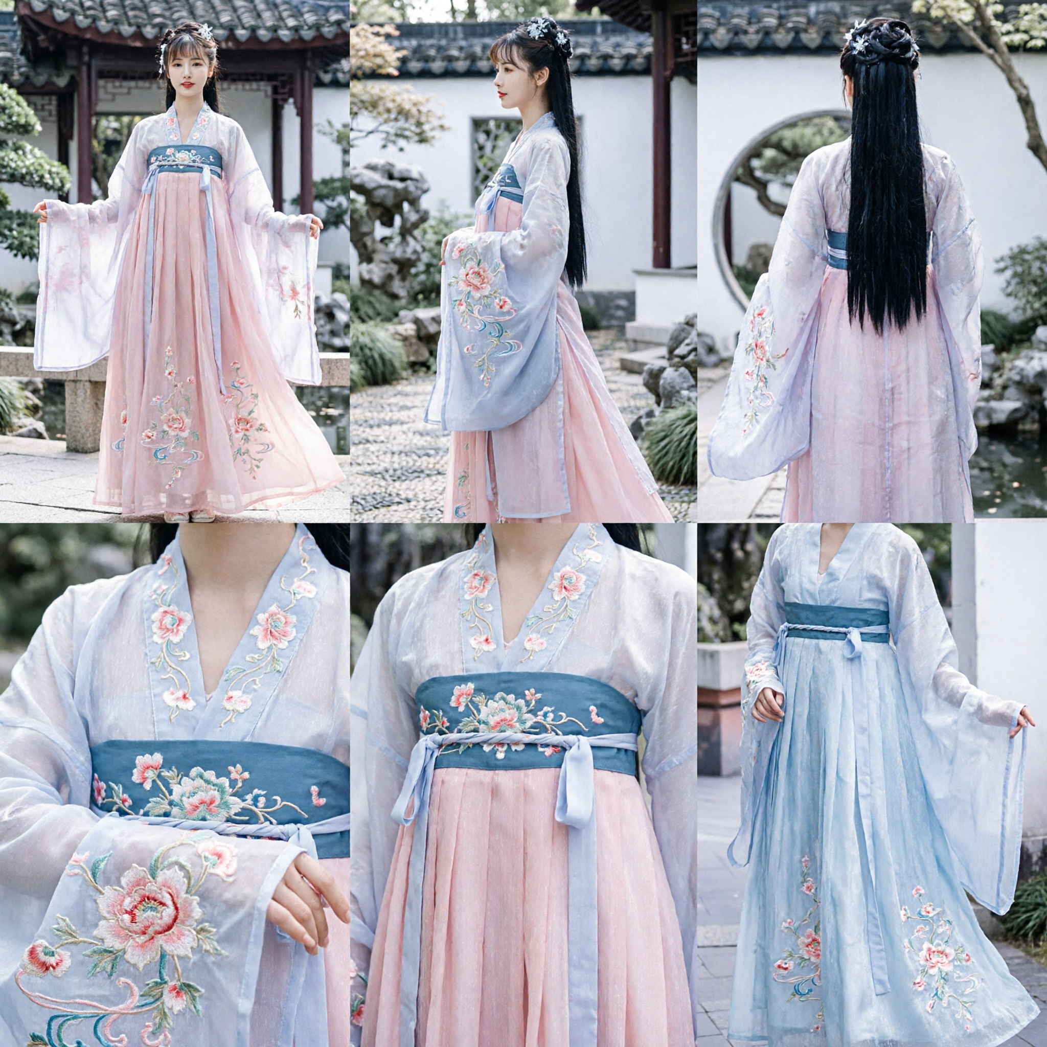 Traditionelles chinesisches Hanfu-Kostüm für Frauen antikes Feen-Prinzessinnen-Kleid elegantes rosa-weißes Kleidungsset - Asian Costume