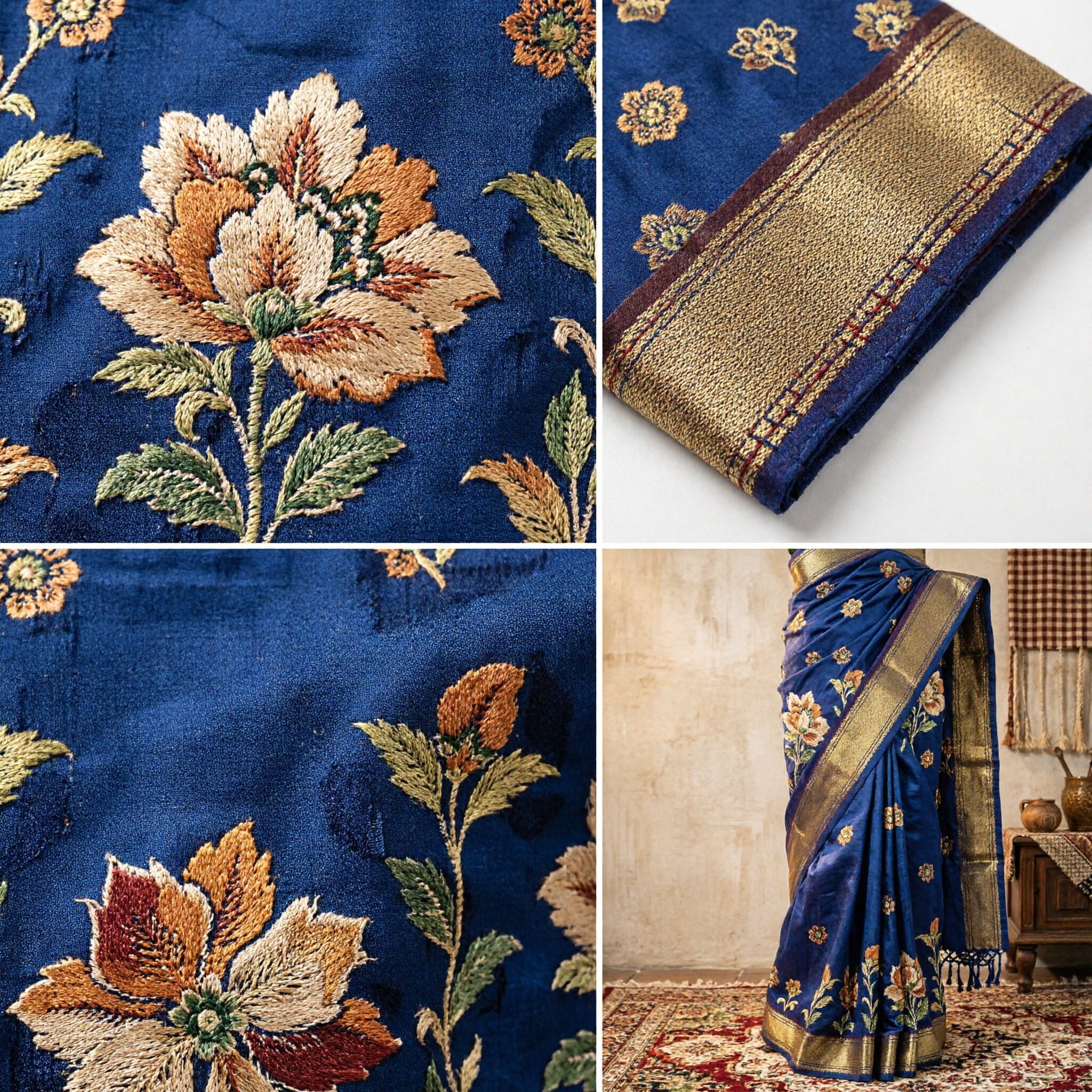 Traditionelles chinesisches braunes Brokatband mit goldenem Blumenmuster für Hanfu-Kostümherstellung und DIY-Bastelprojekte - Asian Costume