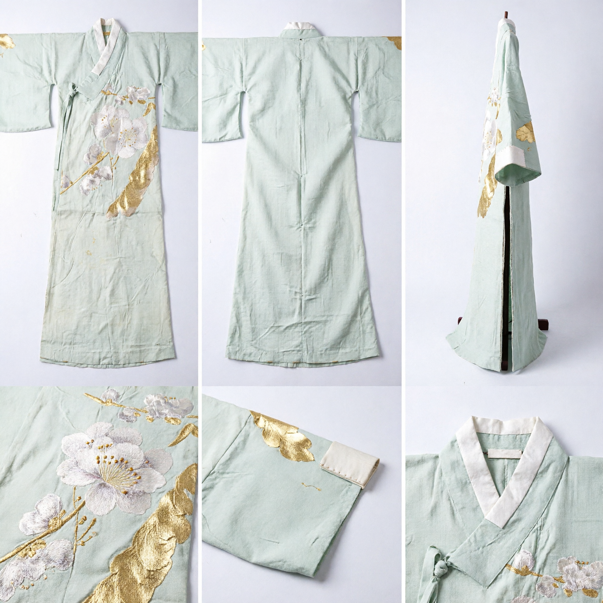 Традиционное китайское шелковое платье ципао с элегантной белой сливой в стиле живописи тушью для женщин - Asian Costume