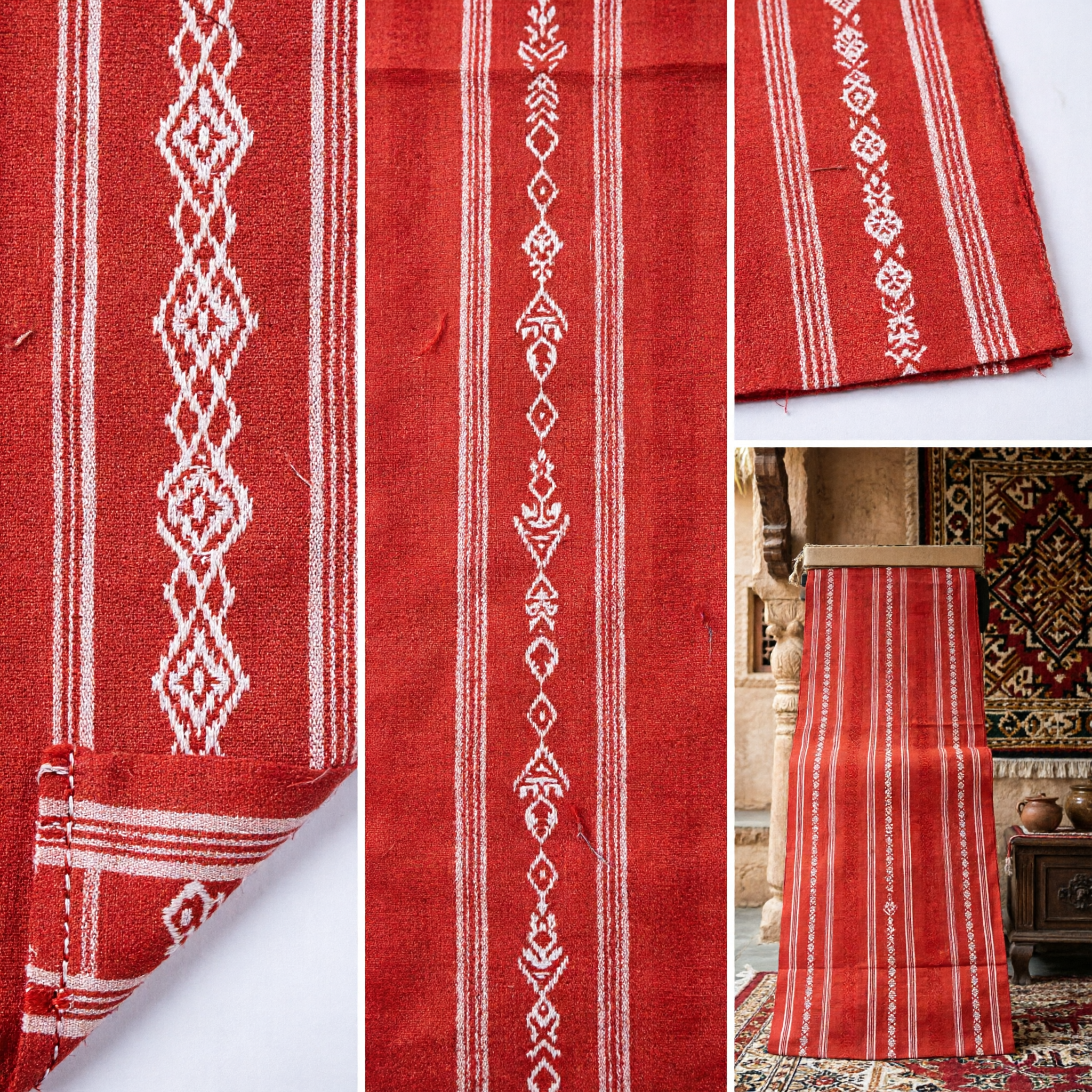 Sarong tradizionale arancione a strisce verticali in cotone Longyi gonna avvolgente per uomini donne costumi di danza folk asiatica - Asian Costume