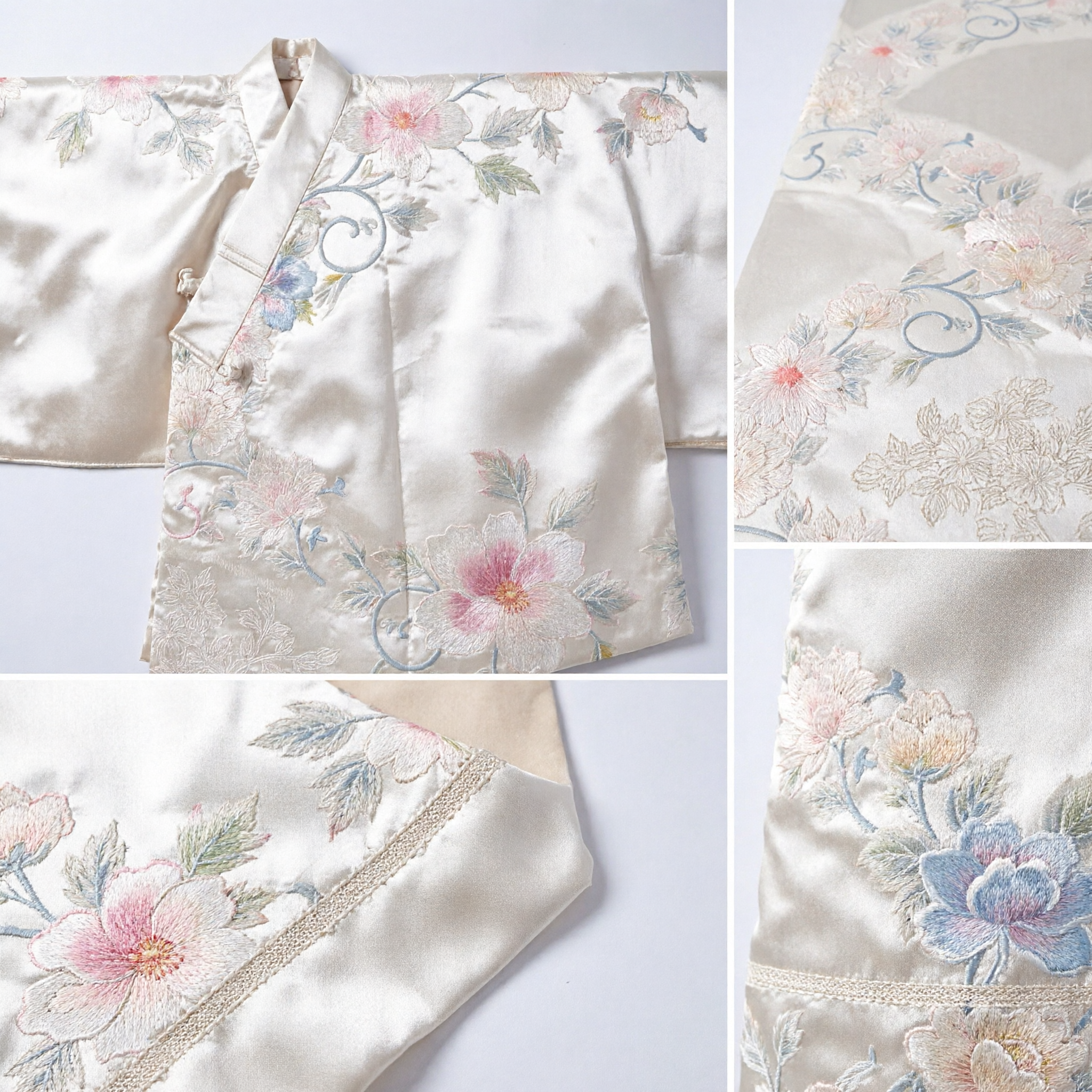 Traditioneller chinesischer Hanfu-Seiden-Pibo-Langschal mit Blumenbrokat für Frauen als antikes Kostüm - Asian Costume