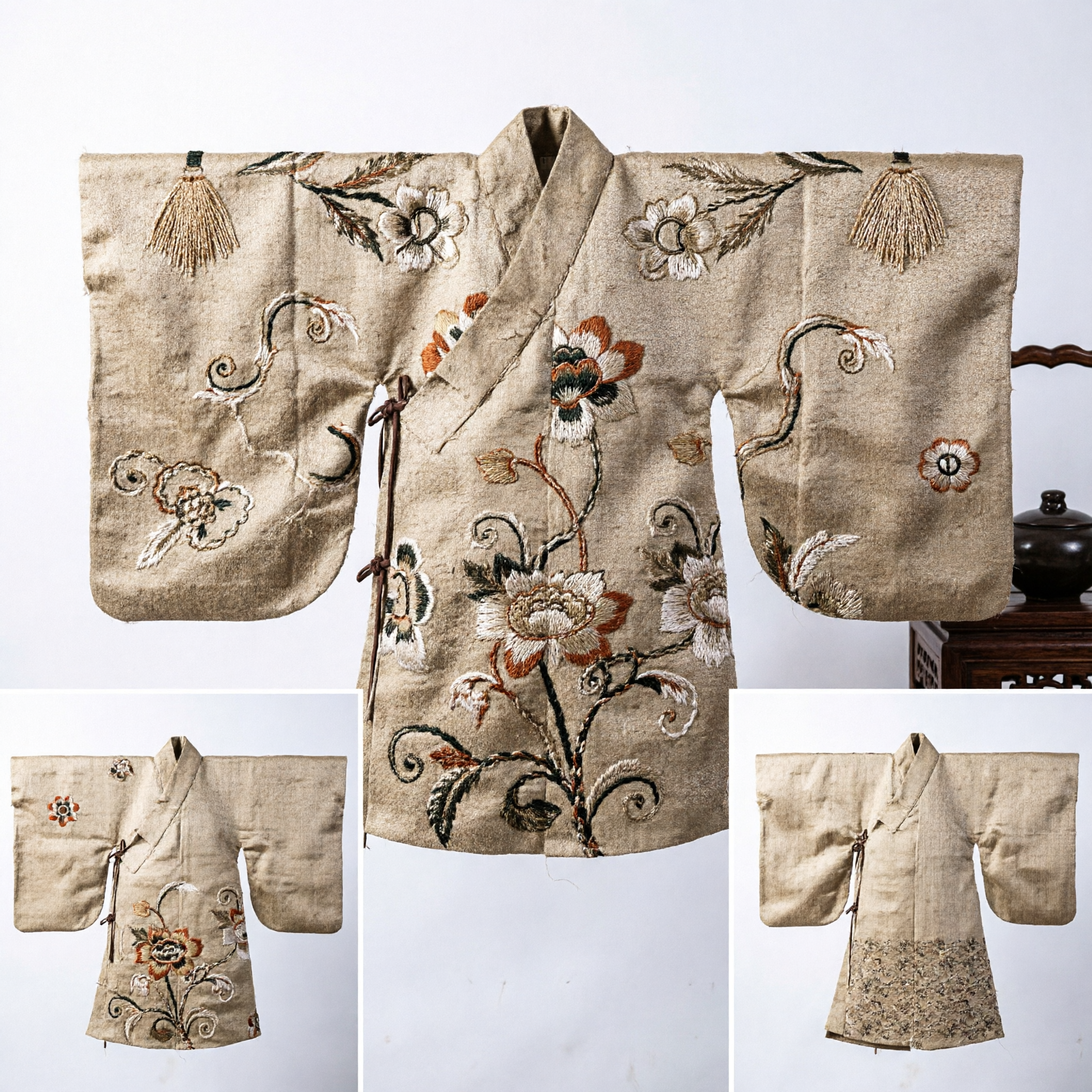 Tecido Brocado Dourado Chinês Tradicional com Padrão de Paisagem para Material de Projetos DIY de Confecção de Trajes Antigos Hanfu - Asian Costume