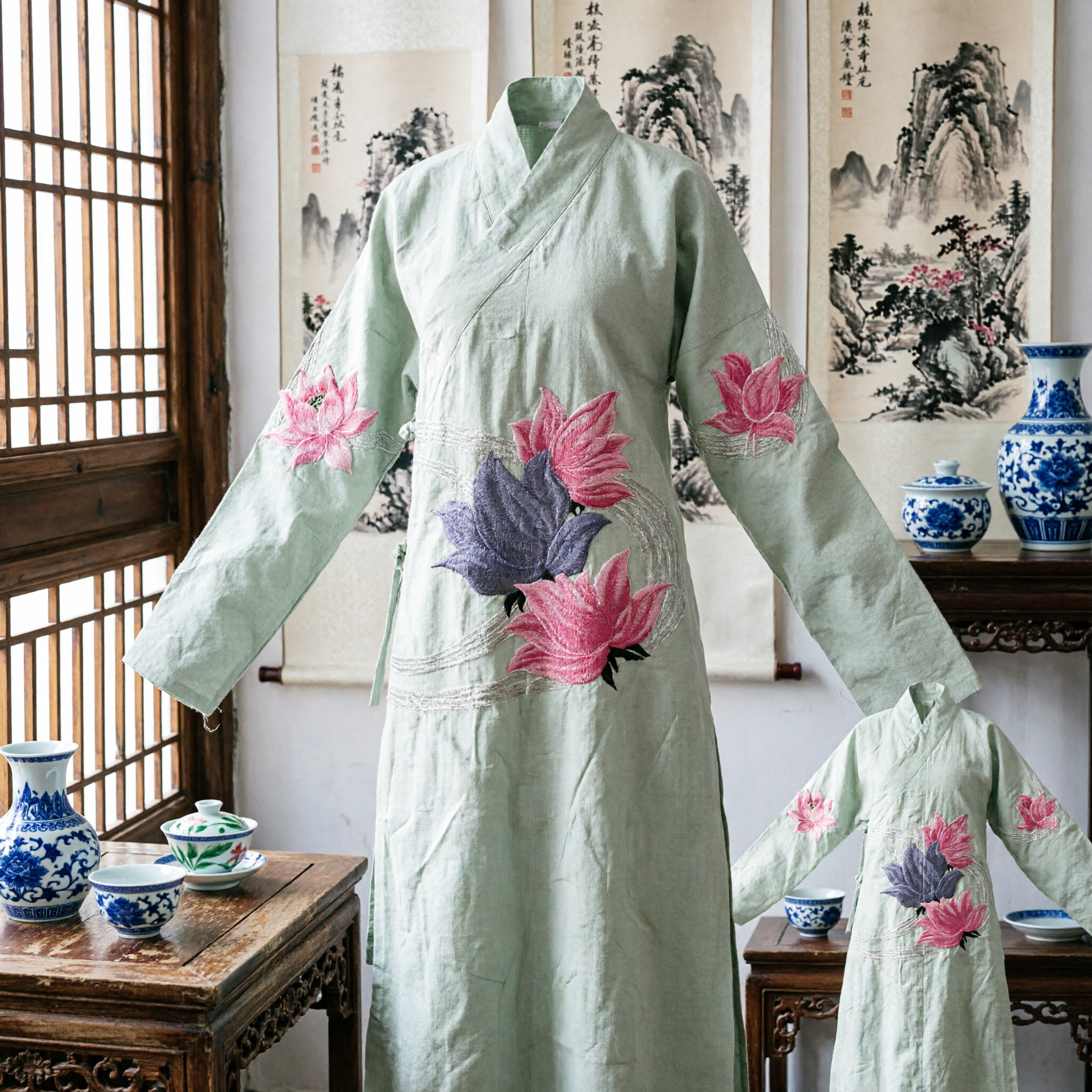 Traditionelle chinesische Hanfu-Seidenschal mit Lotus-Stickerei, elegantes antikes Kostümaccessoire, Pibo-Stola für Frauen - Asian Costume