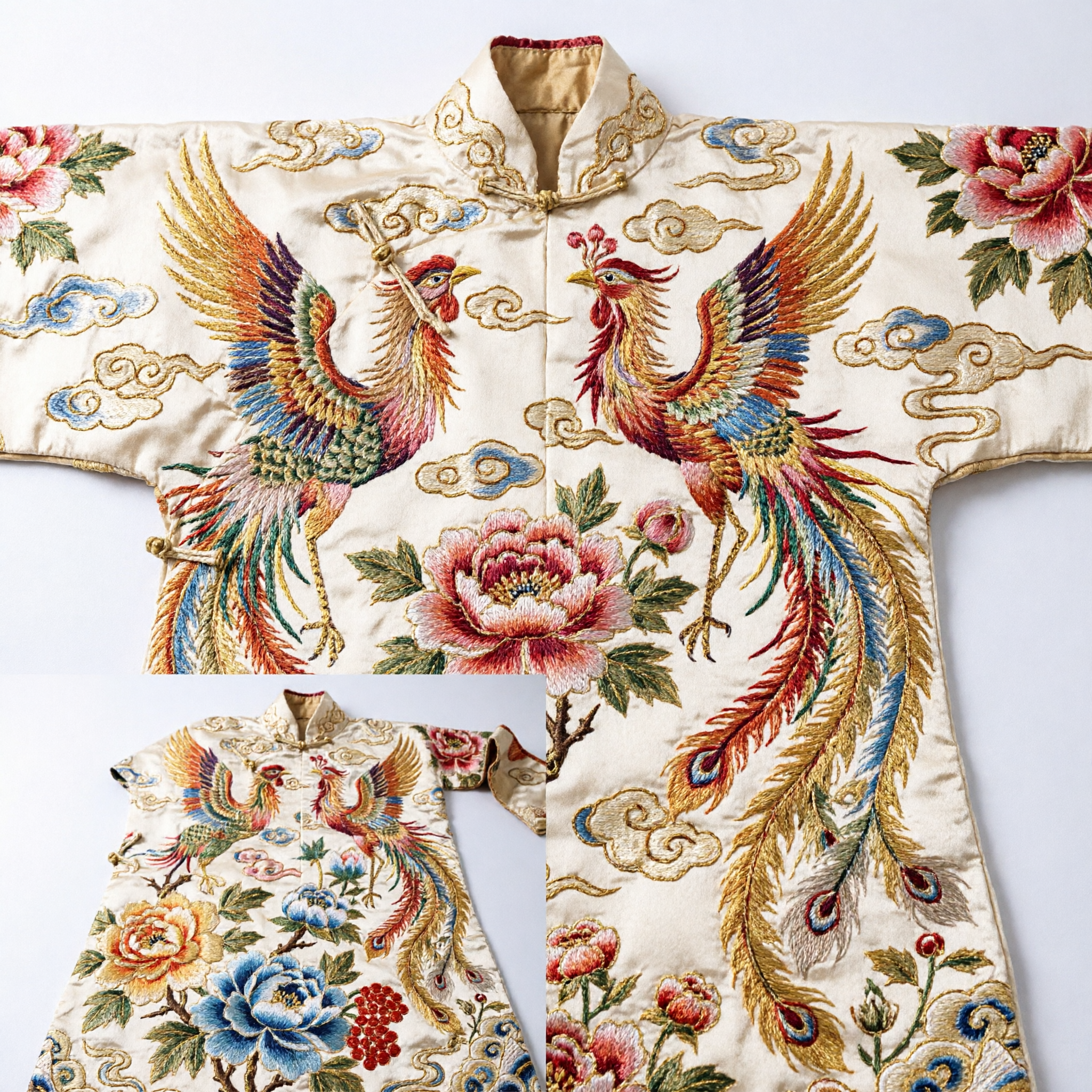 Traditionelle chinesische Brokat-Hanfu-Schärpe, Goldkranich- und Kiefernmuster, Seidenband für Frauenkostüm - Asian Costume
