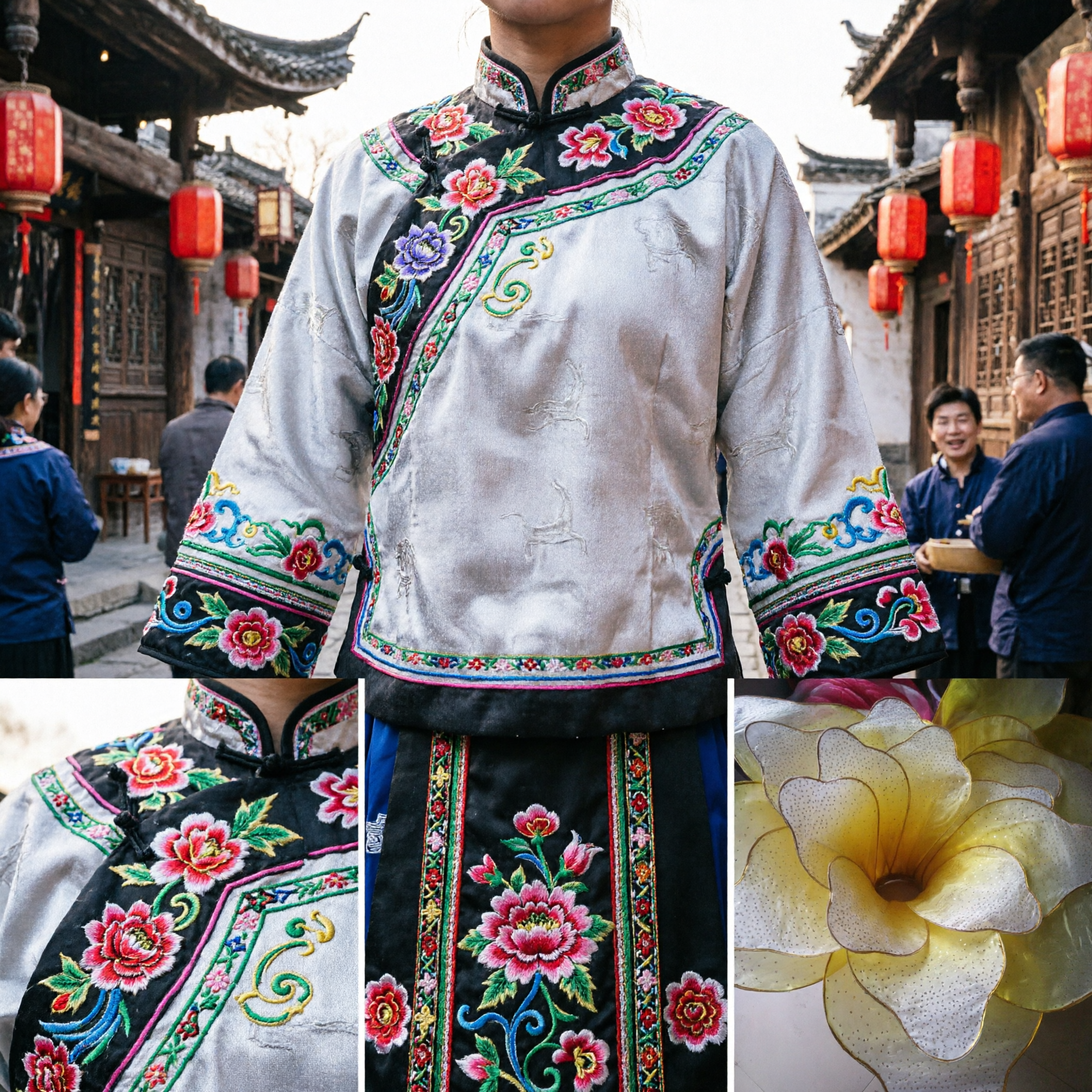 Large Yellow Lotus Flower Handheld Prop for Chinese Traditional Folk Dance Performance Stage Costume Accessory - Asian Costume