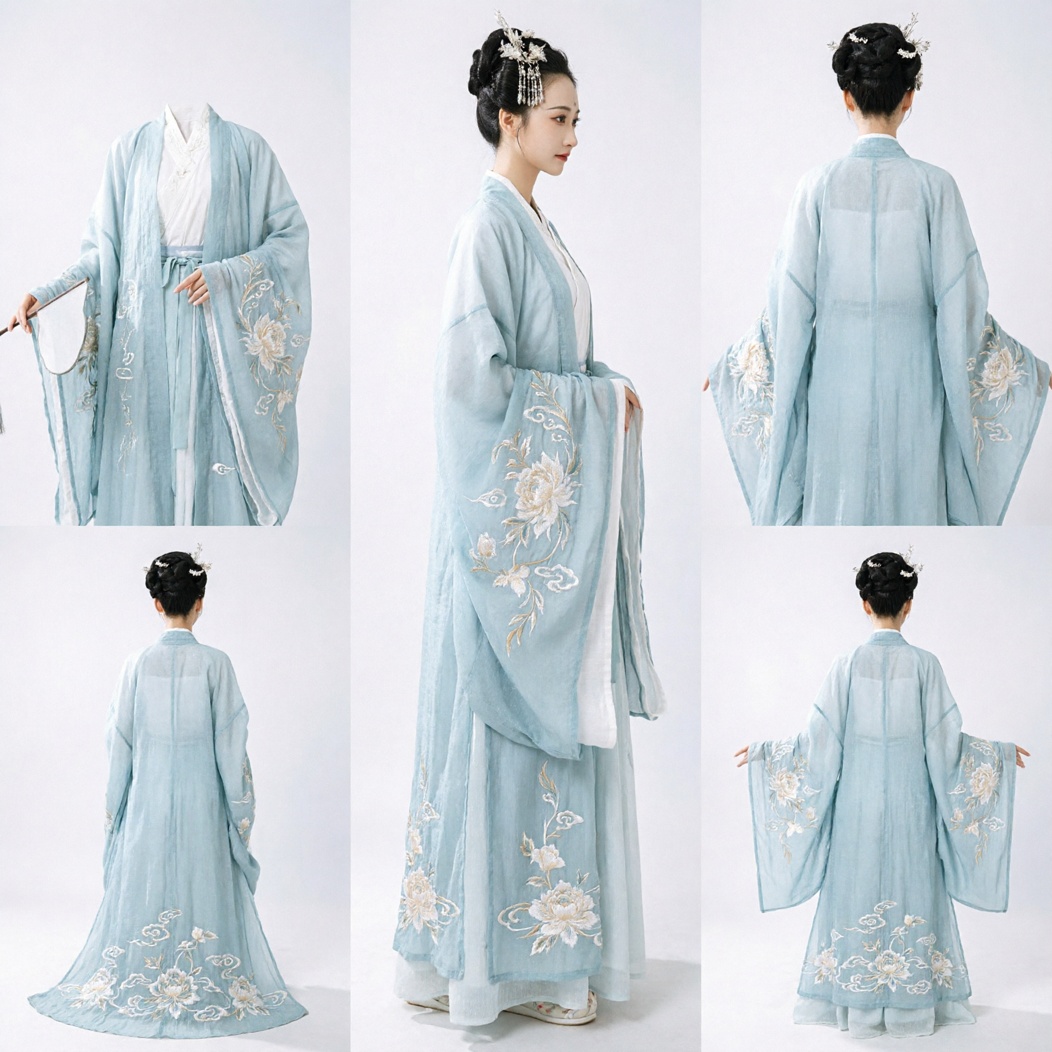 Élégante robe de fée Hanfu chinoise traditionnelle ancienne bleu clair pour femmes, photographie et cosplay - Asian Costume