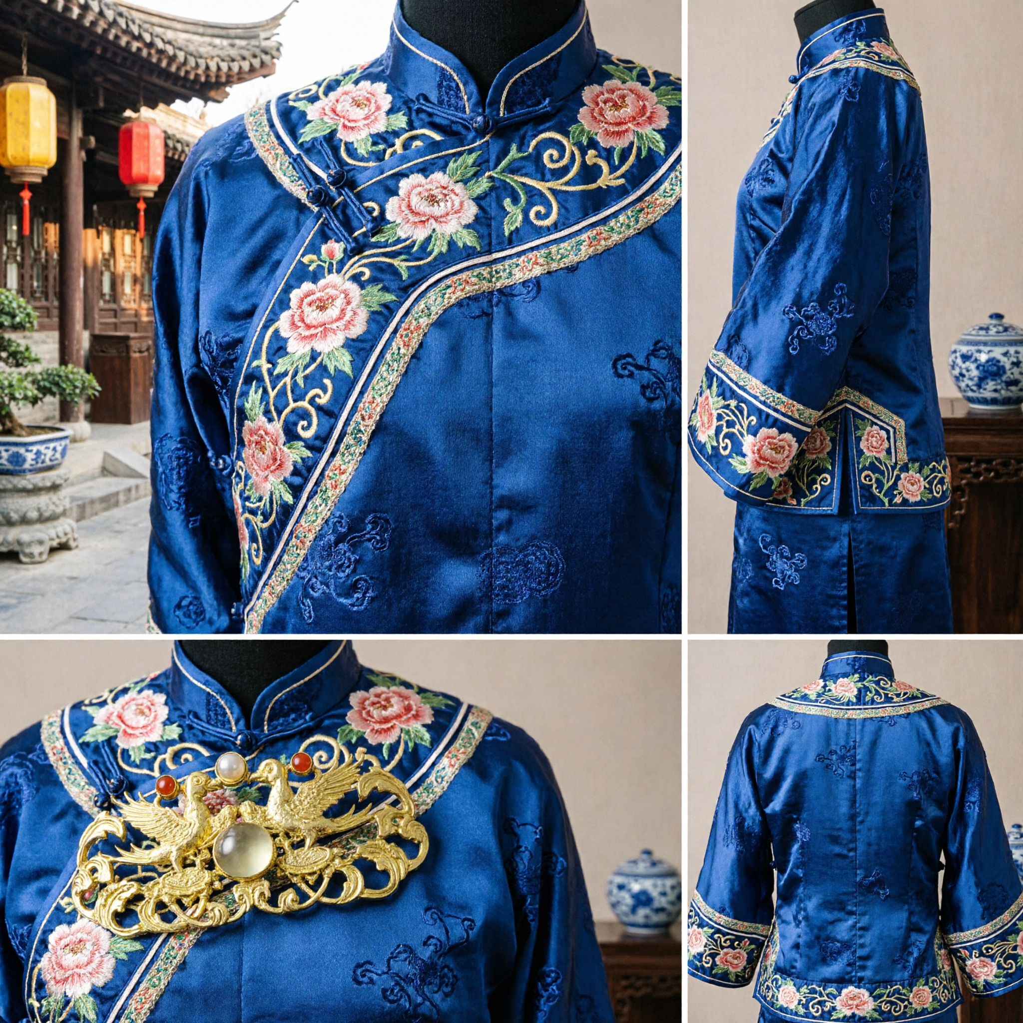 Traditional Chinese Gold Phoenix Hairpin with Pearls for Hanfu Wedding Ancient Costume Hair Accessories for Women - Asian Costume