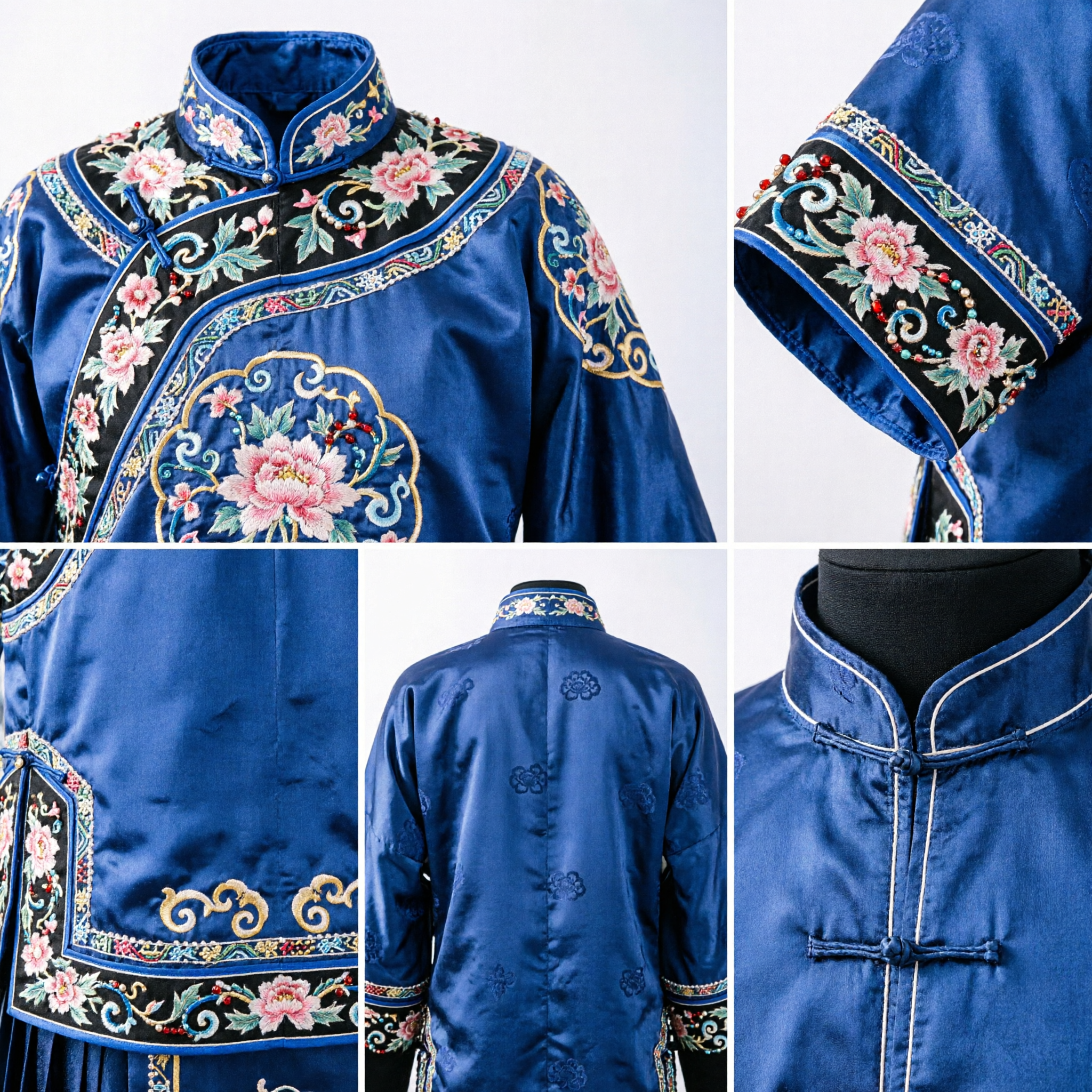 Oude Chinese Haaraccessoires Set Blauw Emaille Hanfu Hoofdtooi Bruiloft Bruidskroon Kwast Haarspelden voor Vrouwen - Asian Costume