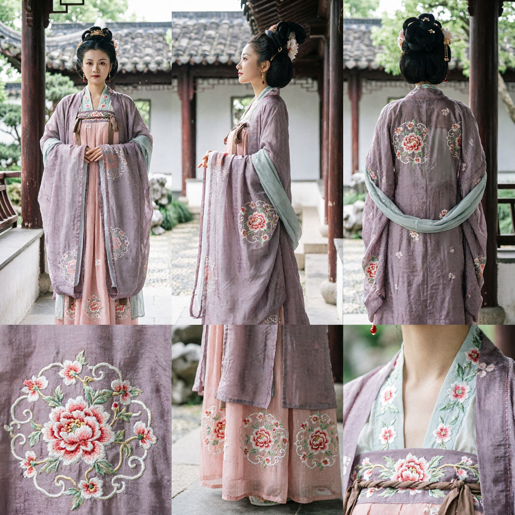 Elegantes traditionelles chinesisches Hanfu Song-Dynastie Stil rosafarbenes besticktes Ruqun-Kleid für Frauen Cosplay - Asian Costume