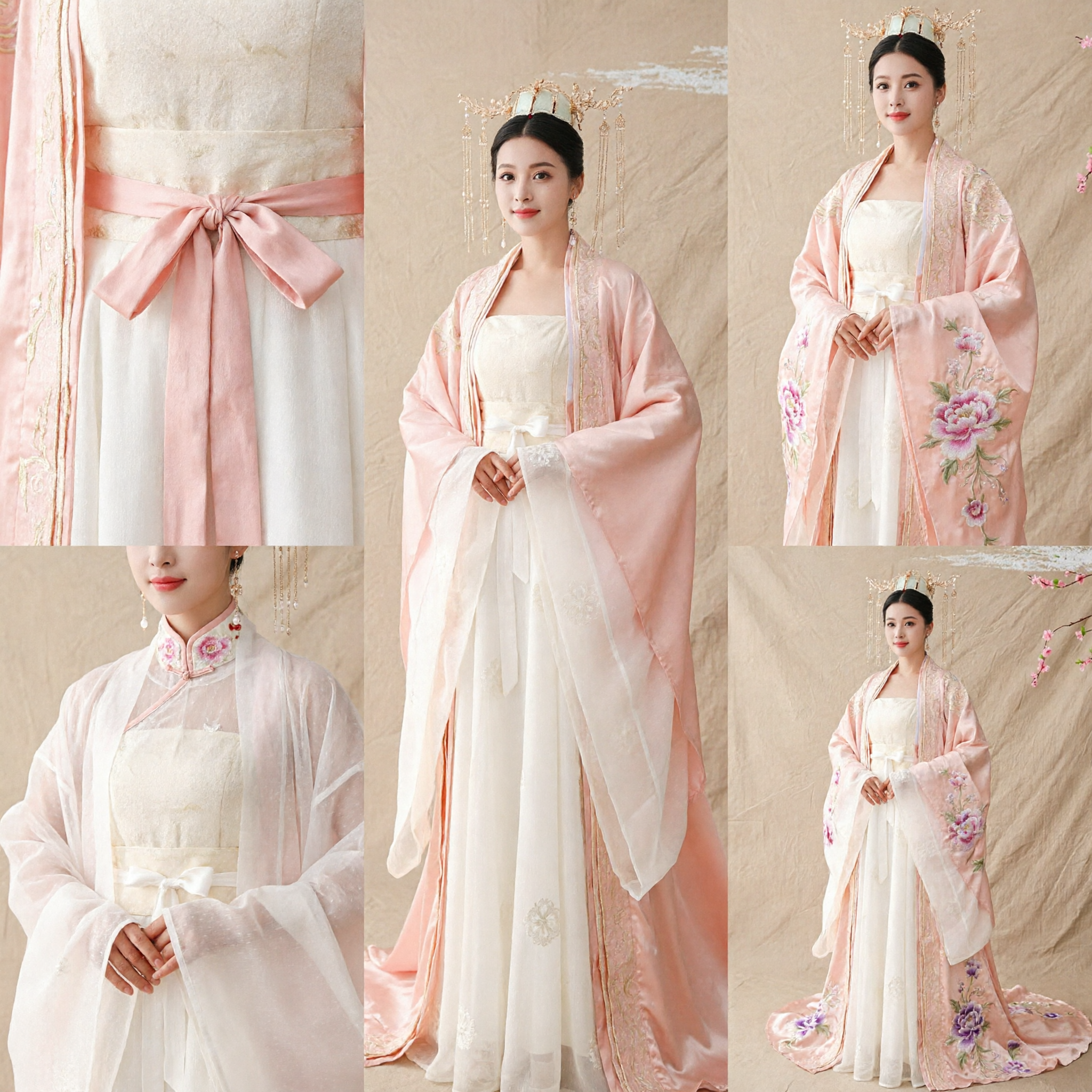 Robe Hanfu traditionnelle chinoise élégante rose et blanche, costume de princesse ancienne pour spectacle féminin - Asian Costume