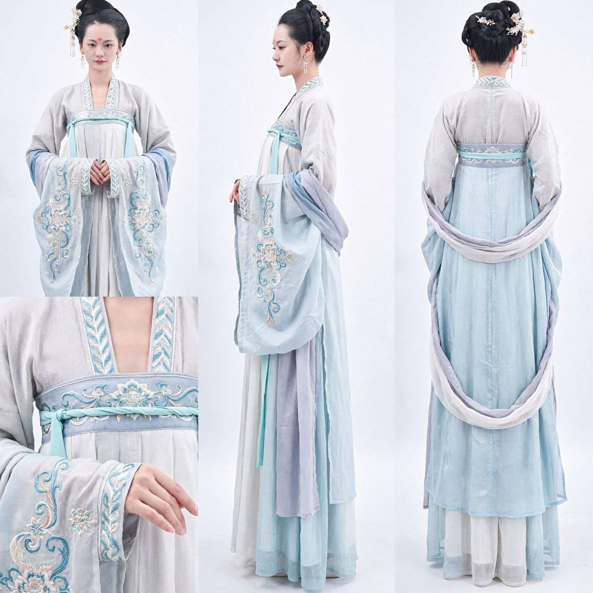 Costume Traditionnel Chinois Hanfu Élégant Gris Robe de Fée Style Tang Ancien pour Femmes Cosplay - Asian Costume