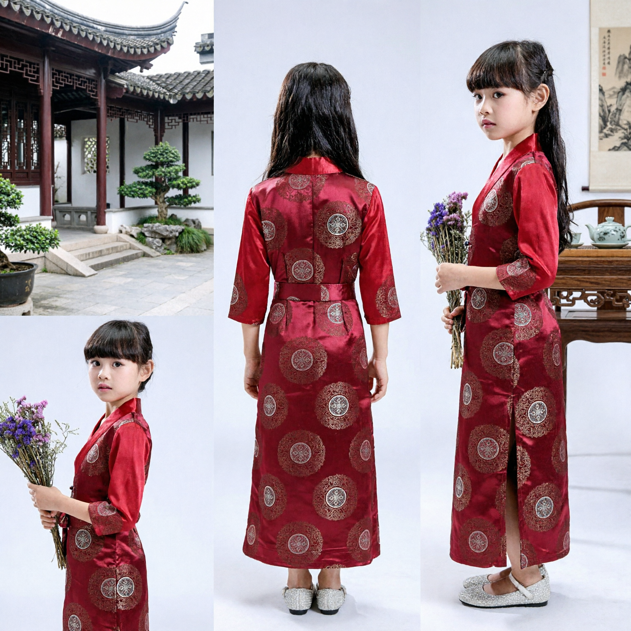Vestido Tradicional Chino Hanfu Rojo para Niñas Traje Antiguo Ropa para Festivales Culturales y Presentaciones - Asian Costume