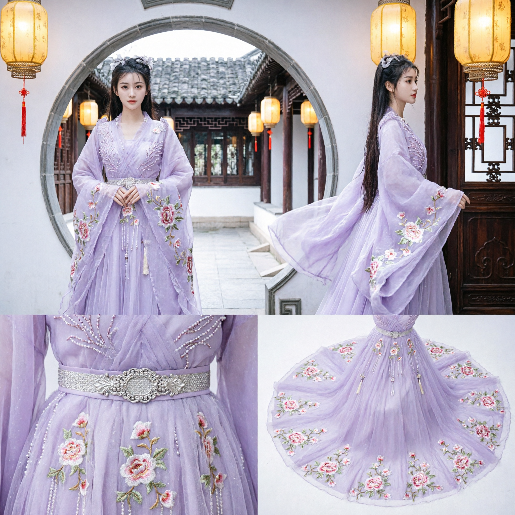 Costume de fée chinoise ancienne Hanfu élégant violet Robe de palais pour cosplay et spectacles féminins - Asian Costume