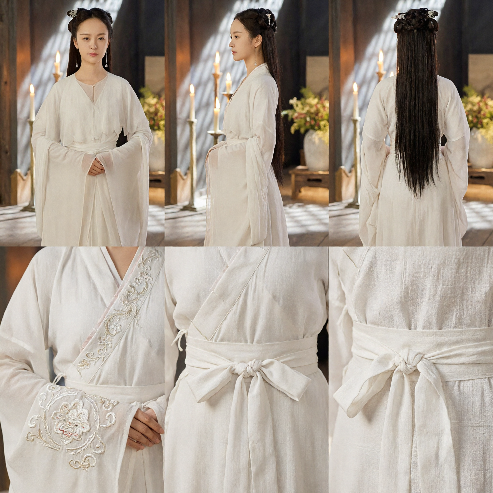 Traje Tradicional Hanfu Chinês, Robe Branco de Mangas Largas, Traje de Fada Antiga para Cosplay Histórico Feminino - Asian Costume