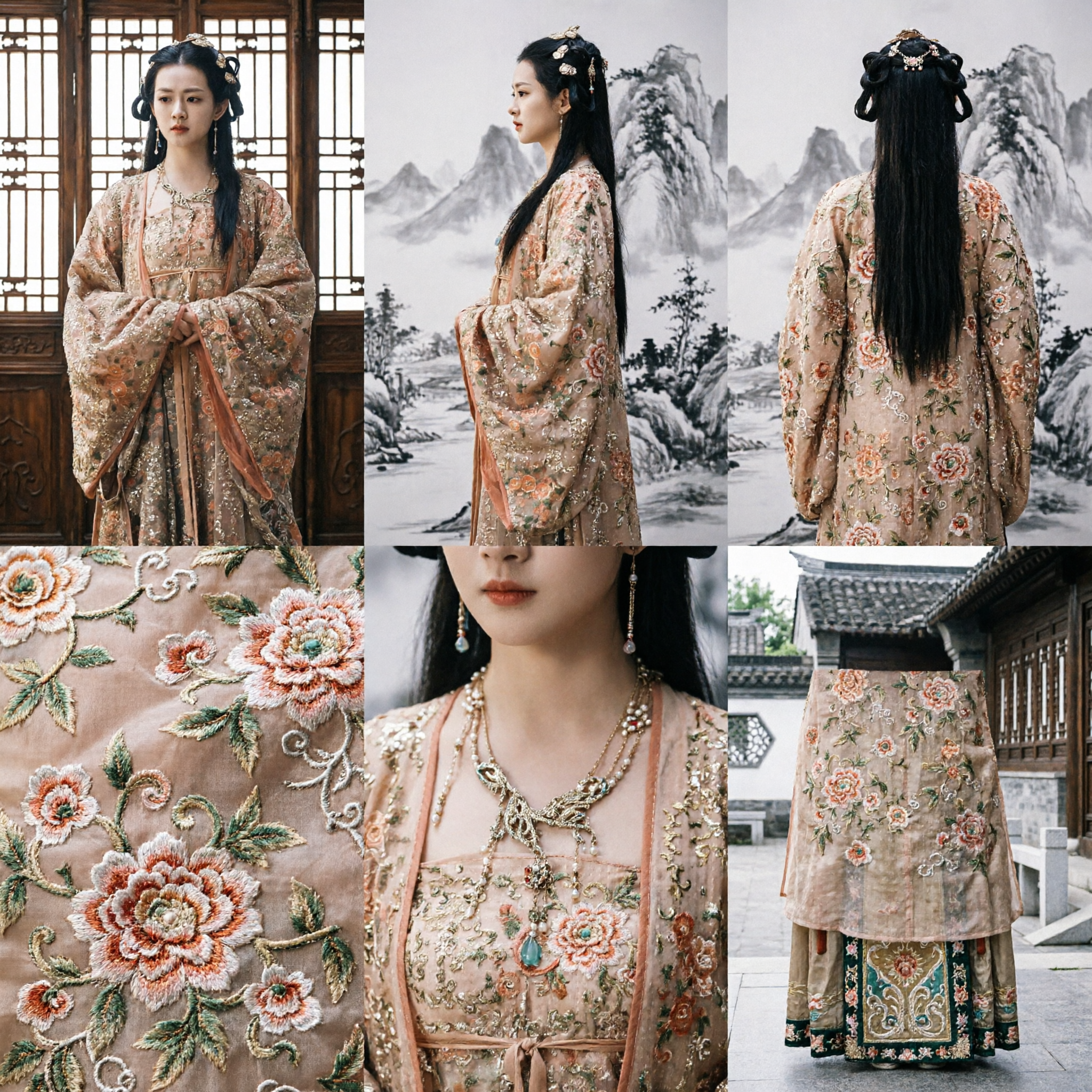 Traje de Princesa Hanfu Tradicional Chino, Elegante Vestido de Manga Ancha Bordado en Oro para Mujeres, para Cosplay - Asian Costume